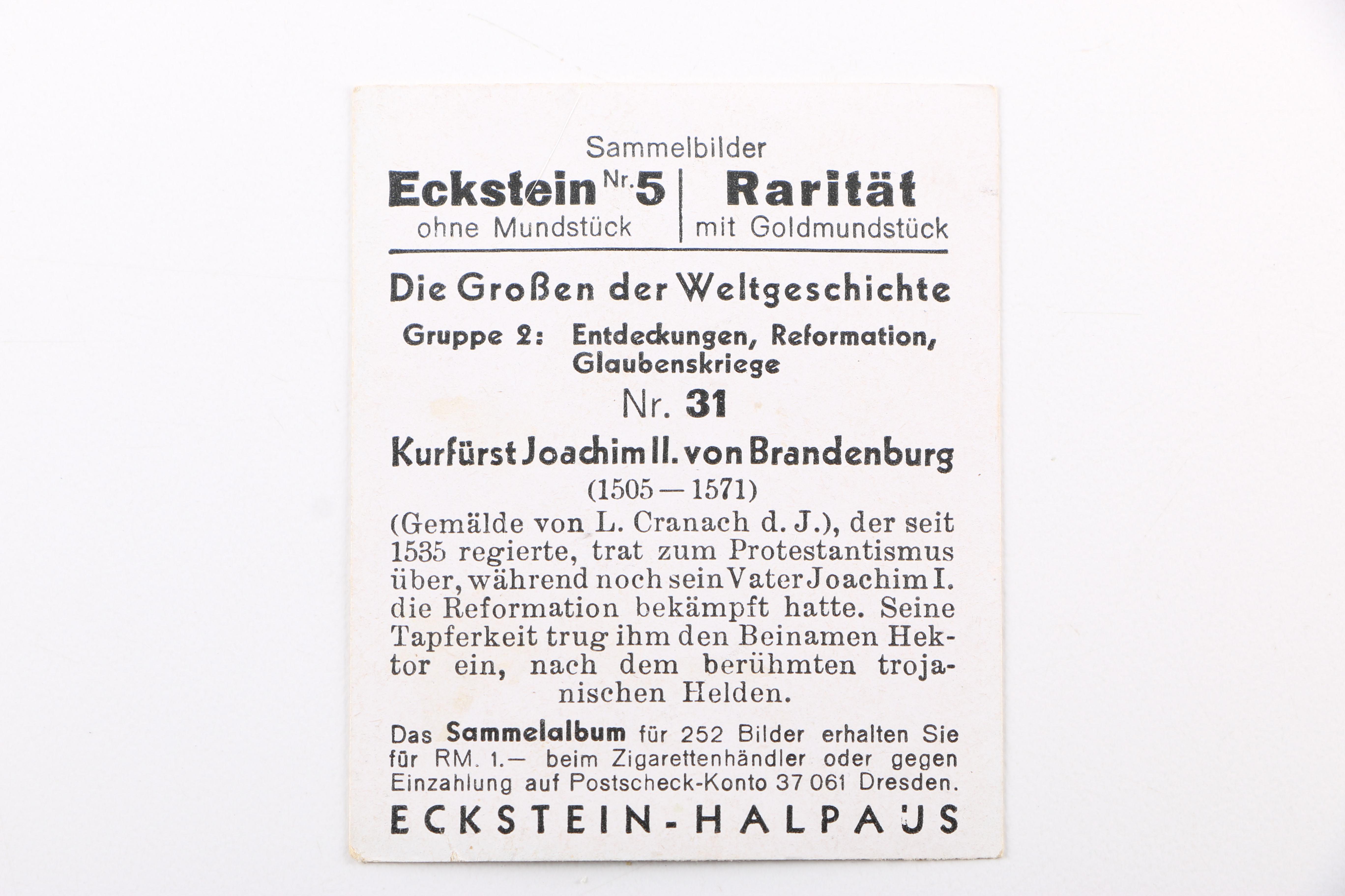 Vintage German Eckstein No. 5 Cigarette Cards