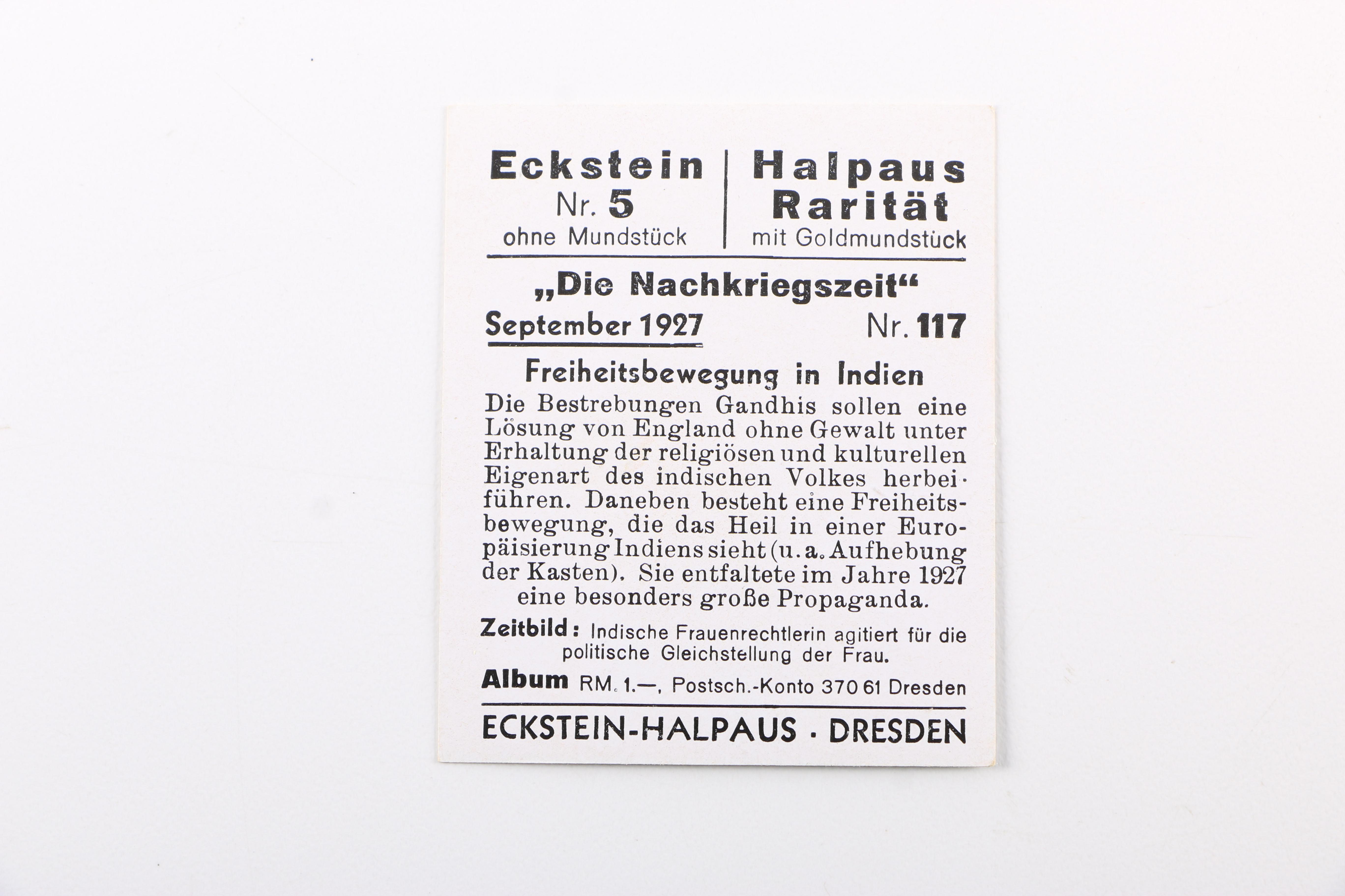 Vintage German Eckstein No. 5 Cigarette Cards