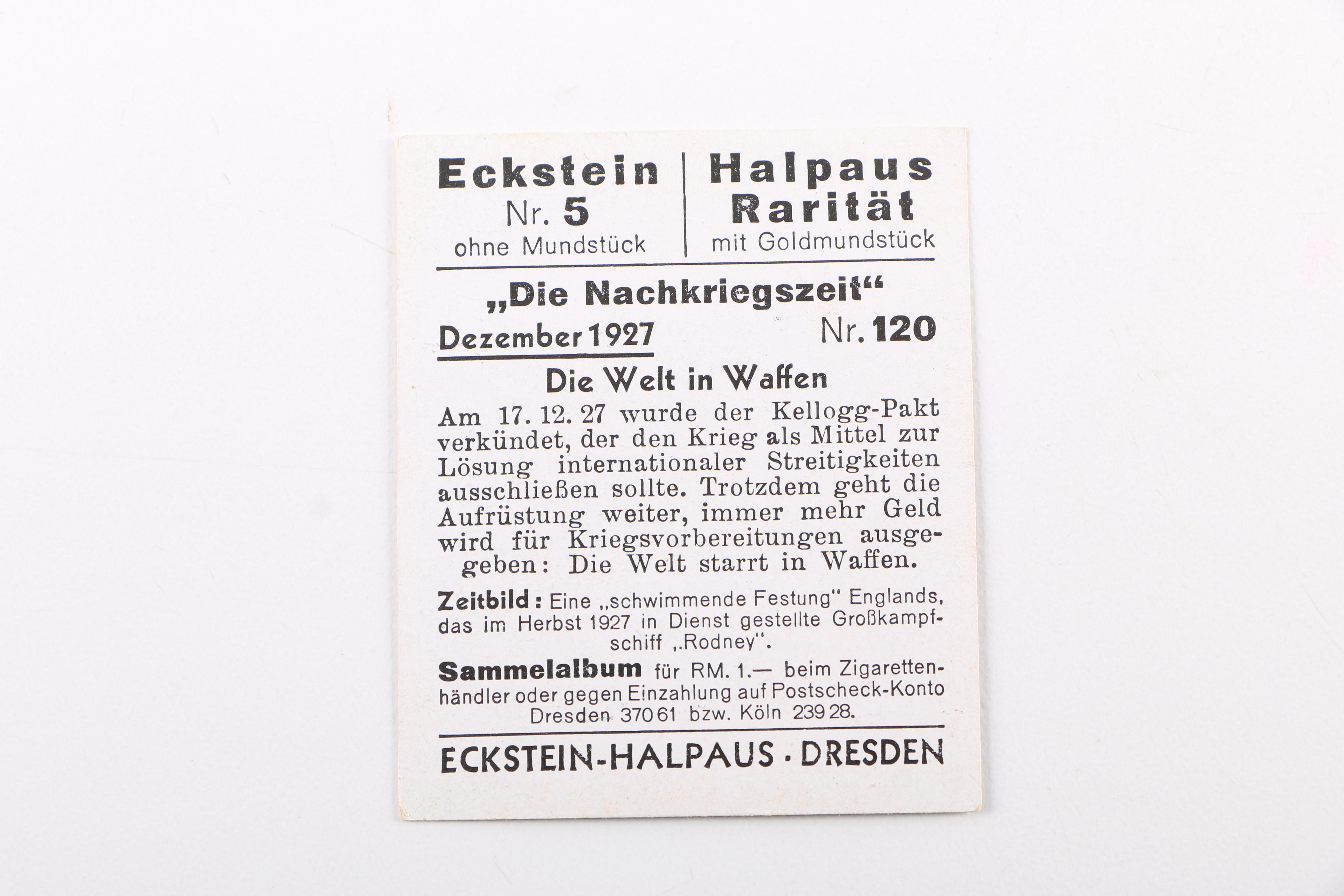 Vintage German Eckstein No. 5 Cigarette Cards