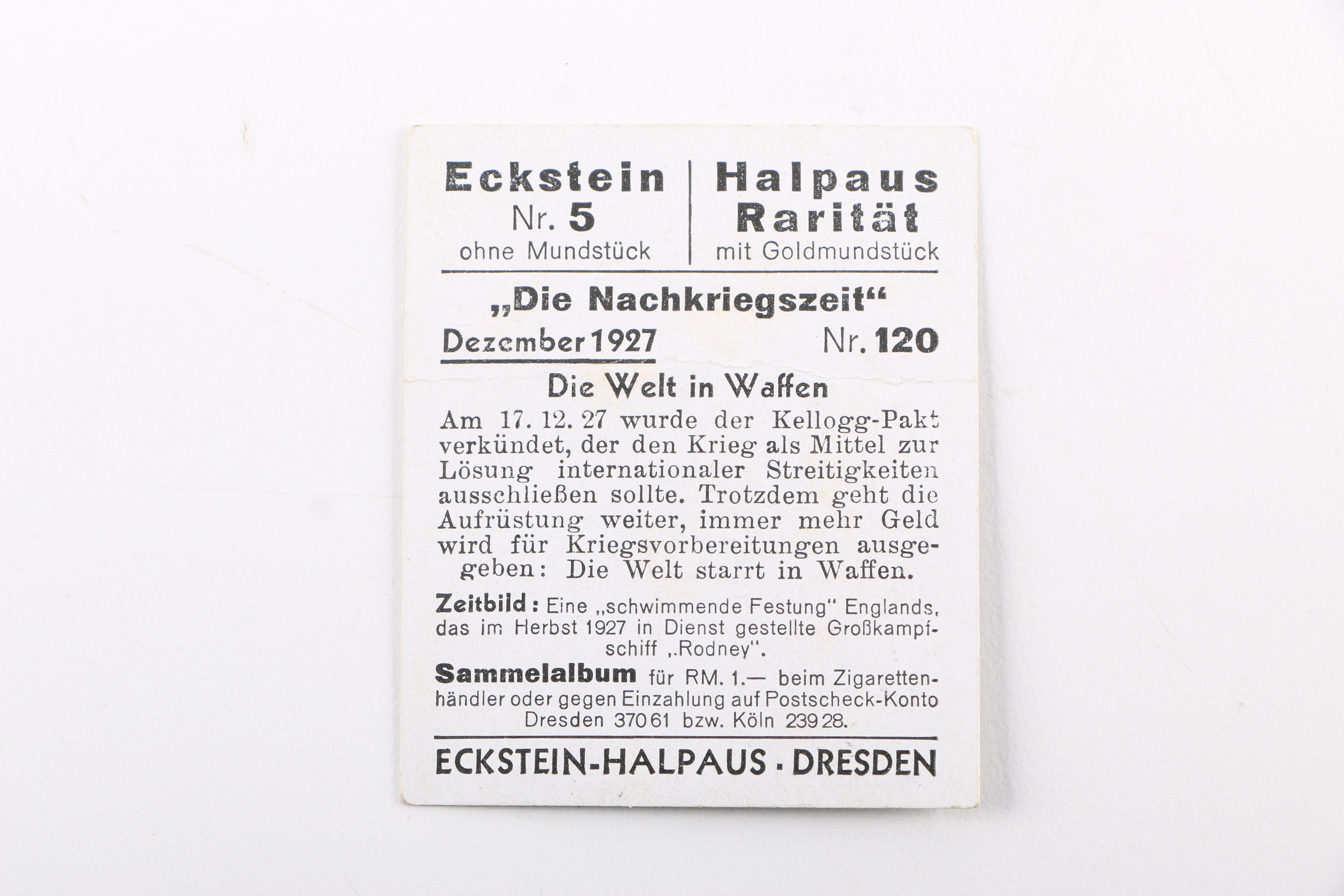 Vintage German Eckstein No. 5 Cigarette Cards