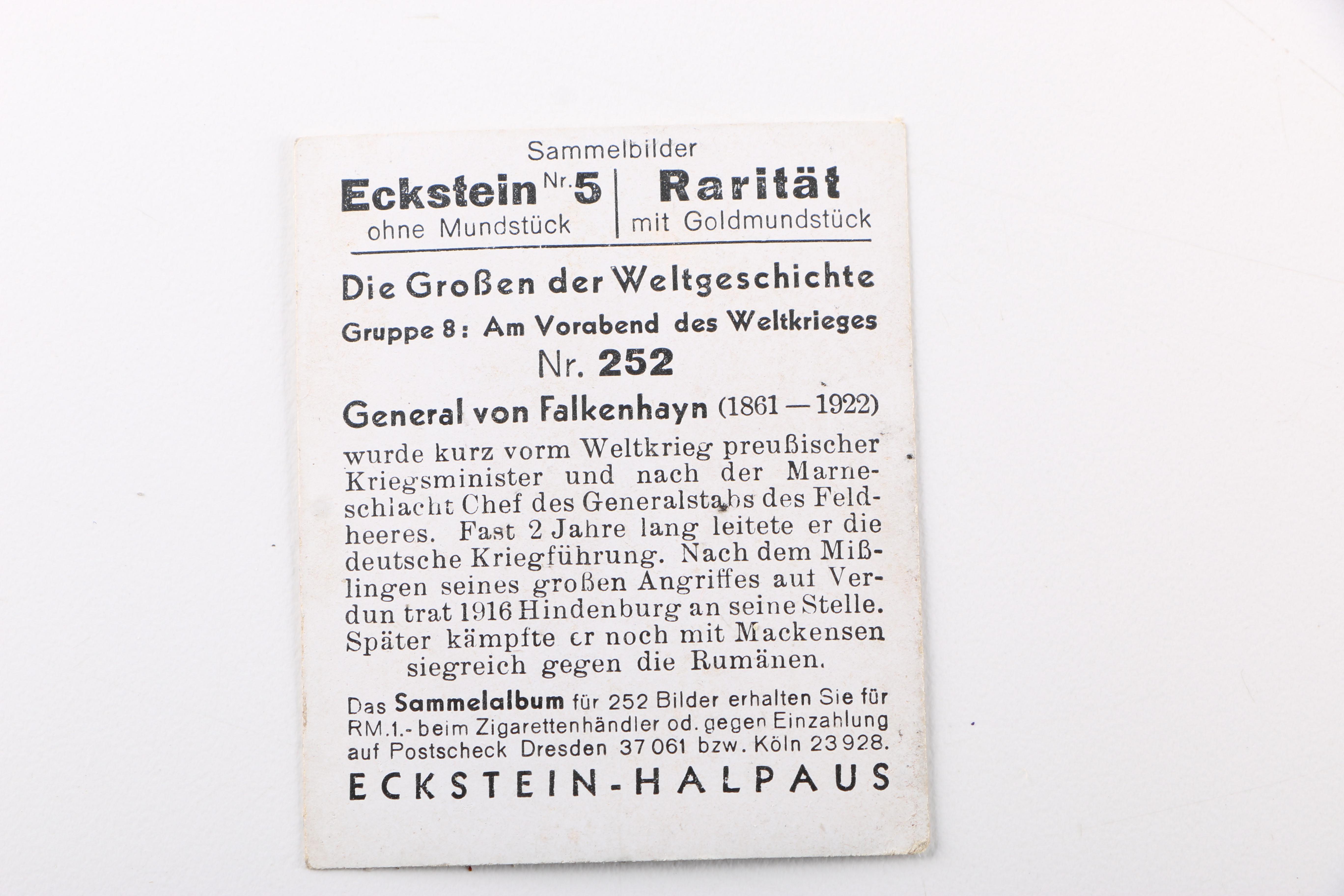 Vintage German Eckstein No. 5 Cigarette Cards