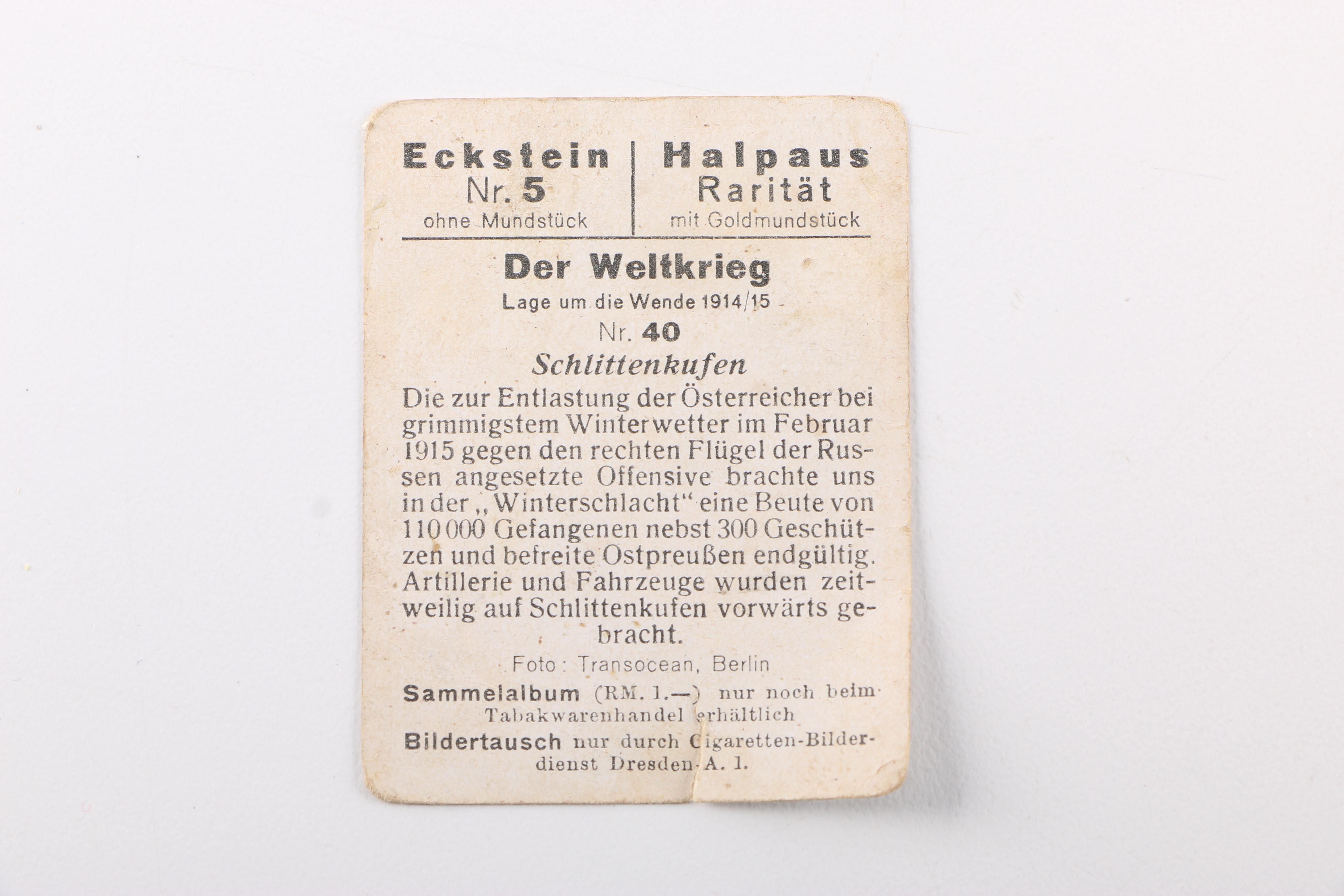 Vintage German Eckstein No. 5 Cigarette Cards