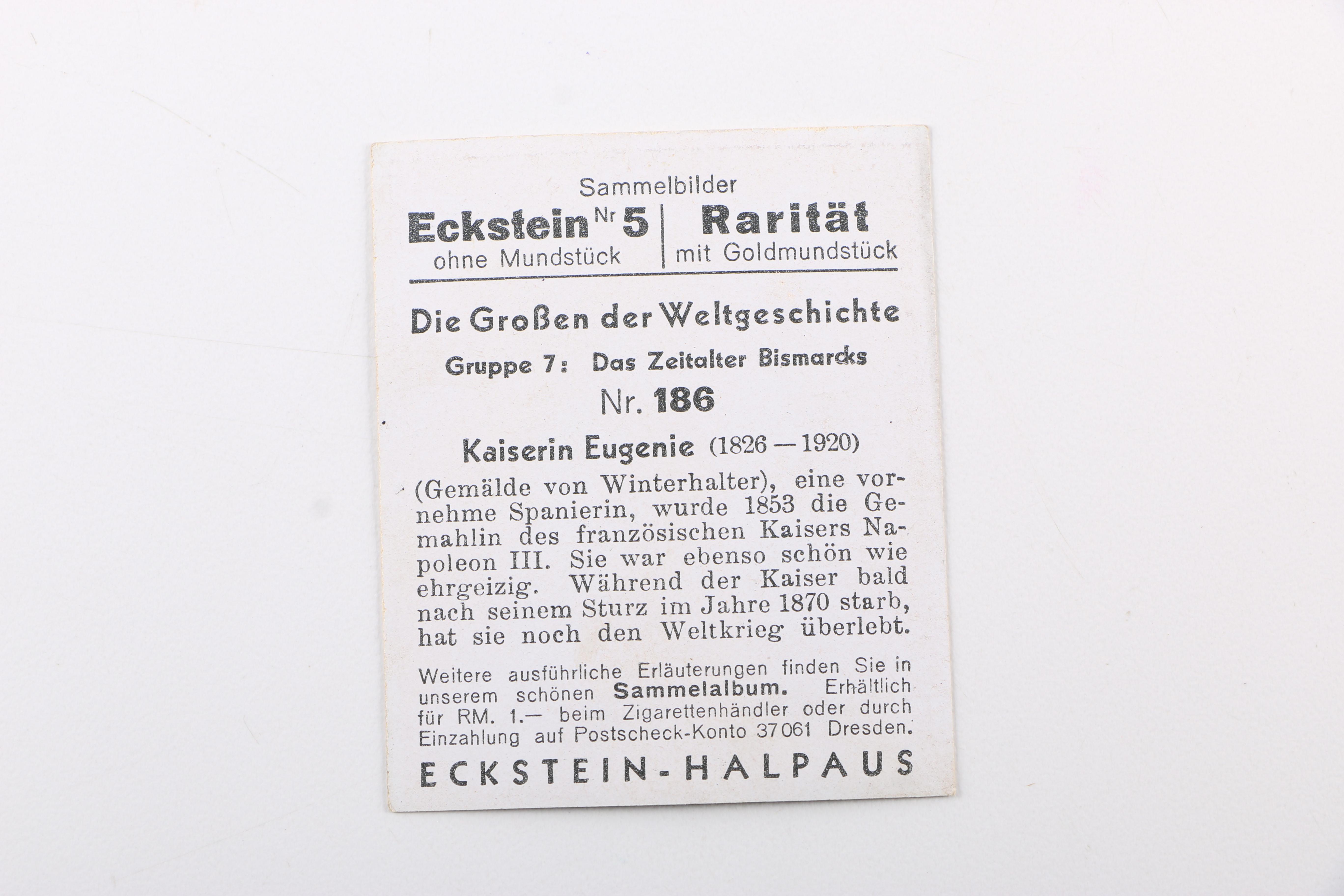 Vintage German Eckstein No. 5 Cigarette Cards