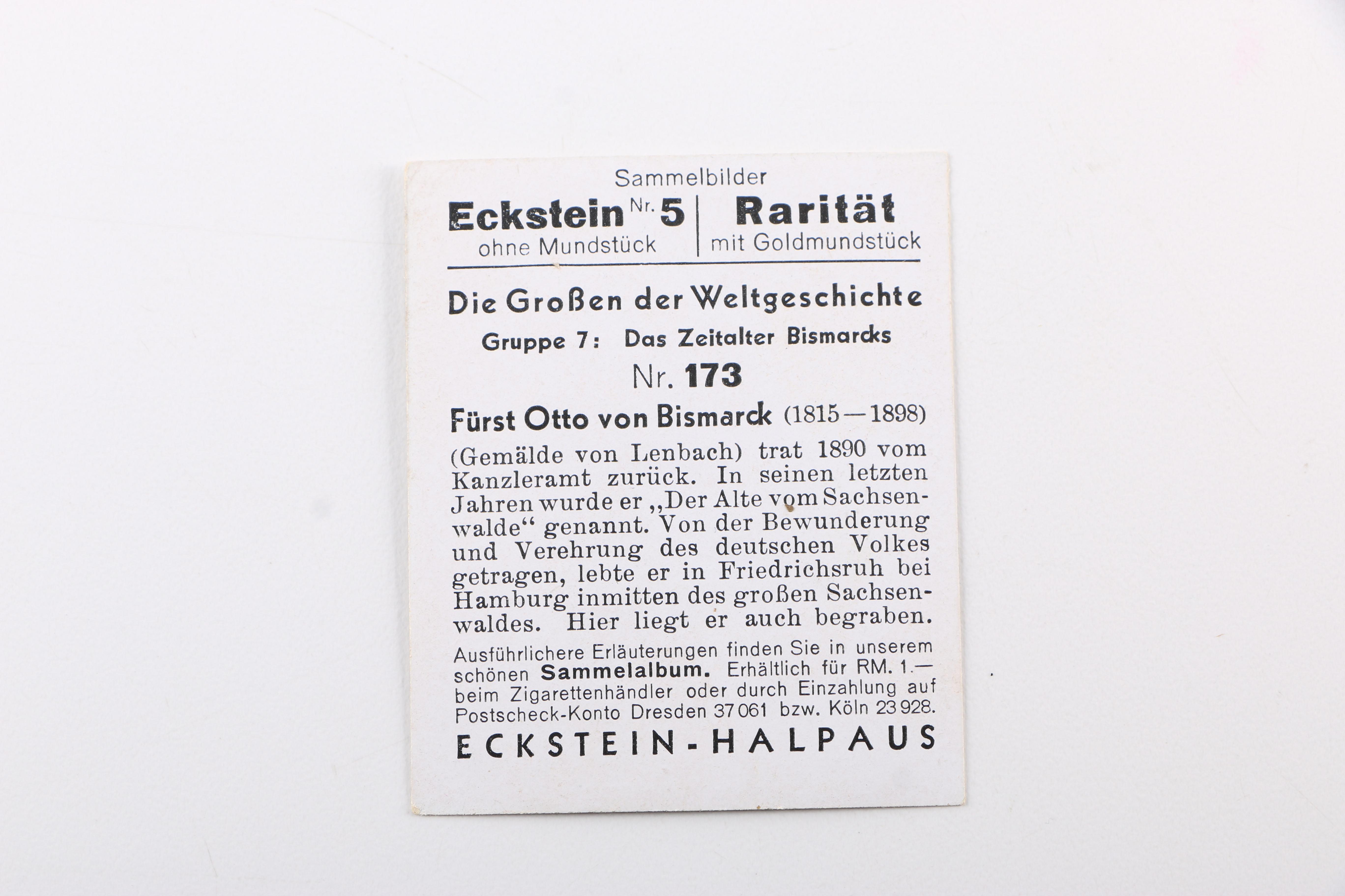 Vintage German Eckstein No. 5 Cigarette Cards