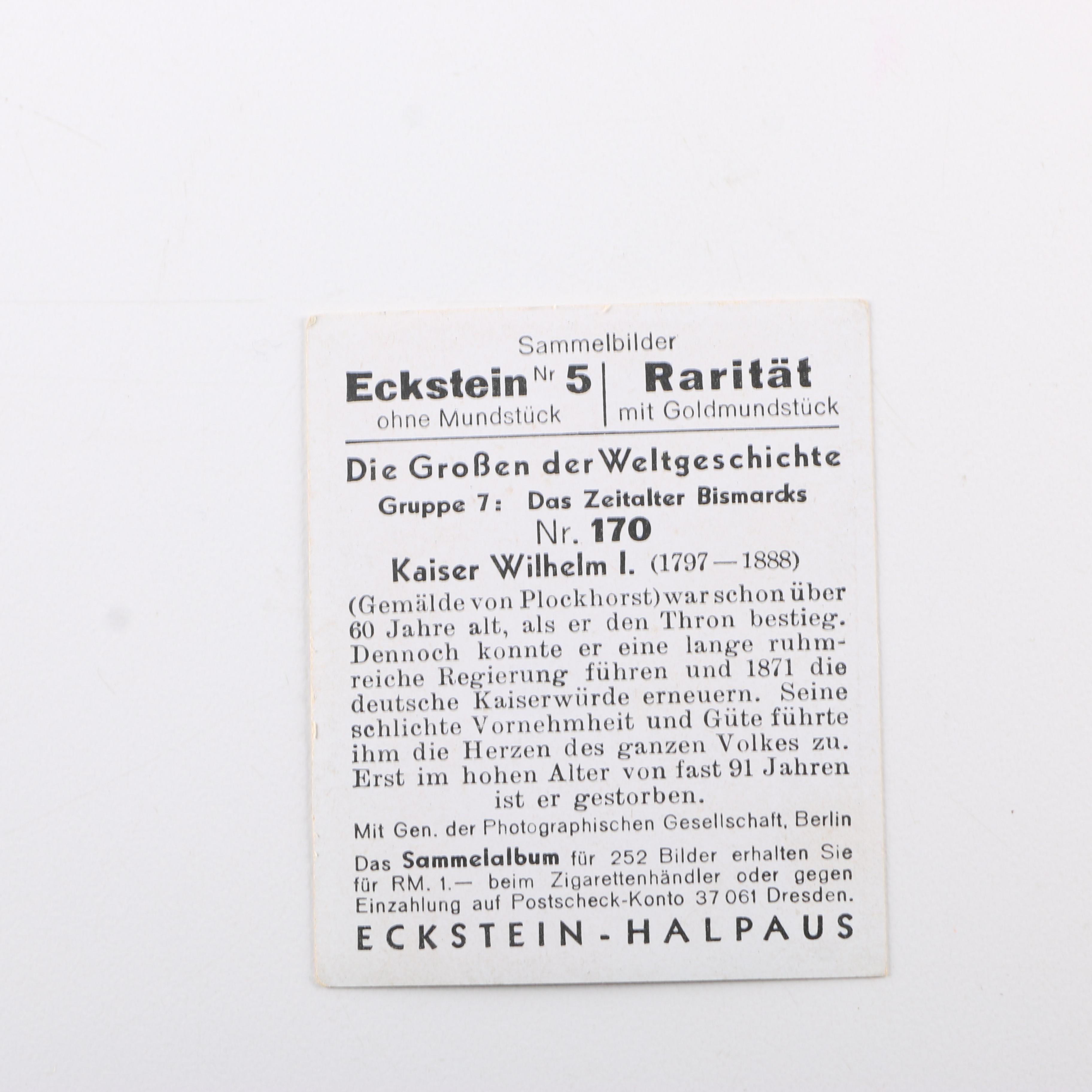 Vintage German Eckstein No. 5 Cigarette Cards