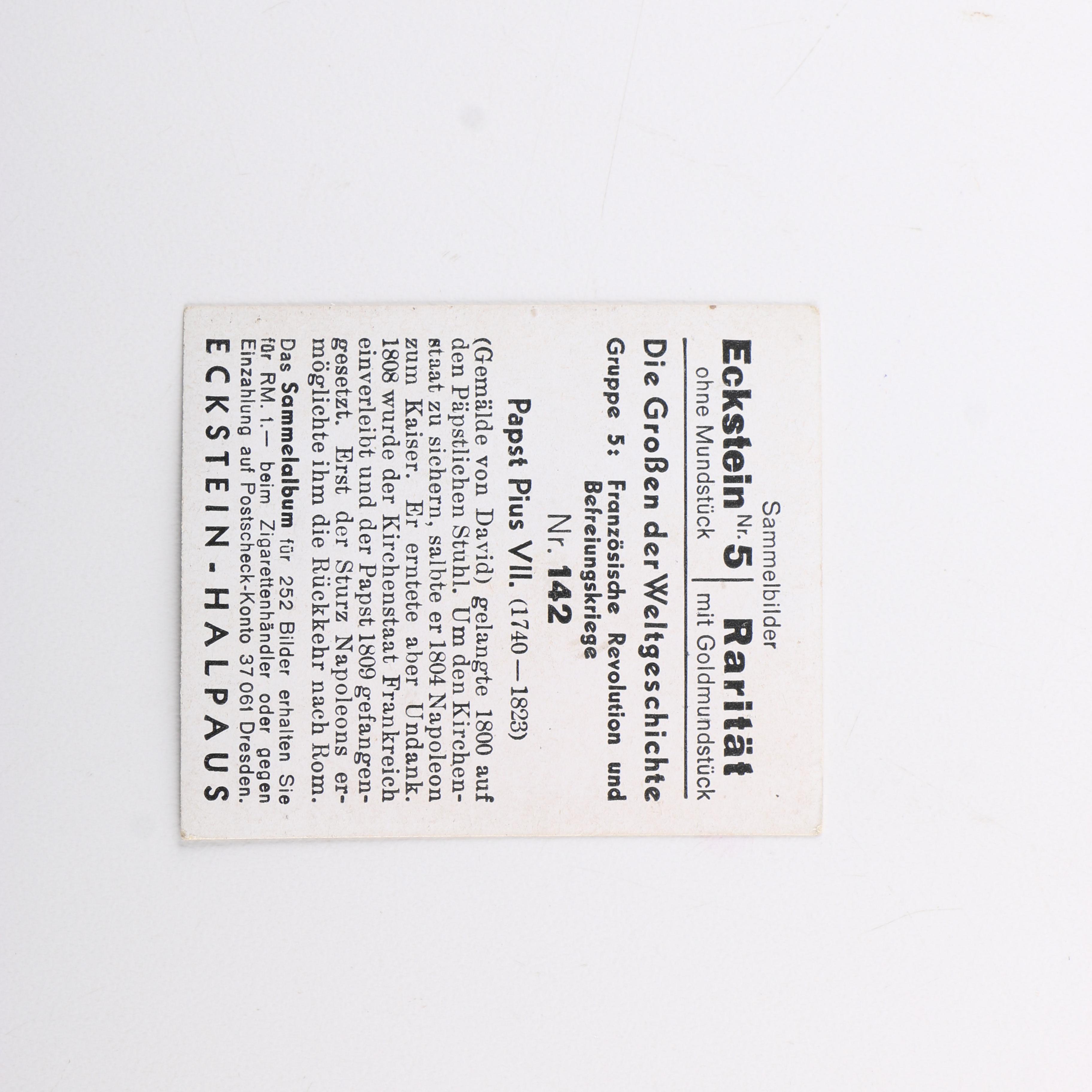 Vintage German Eckstein No. 5 Cigarette Cards