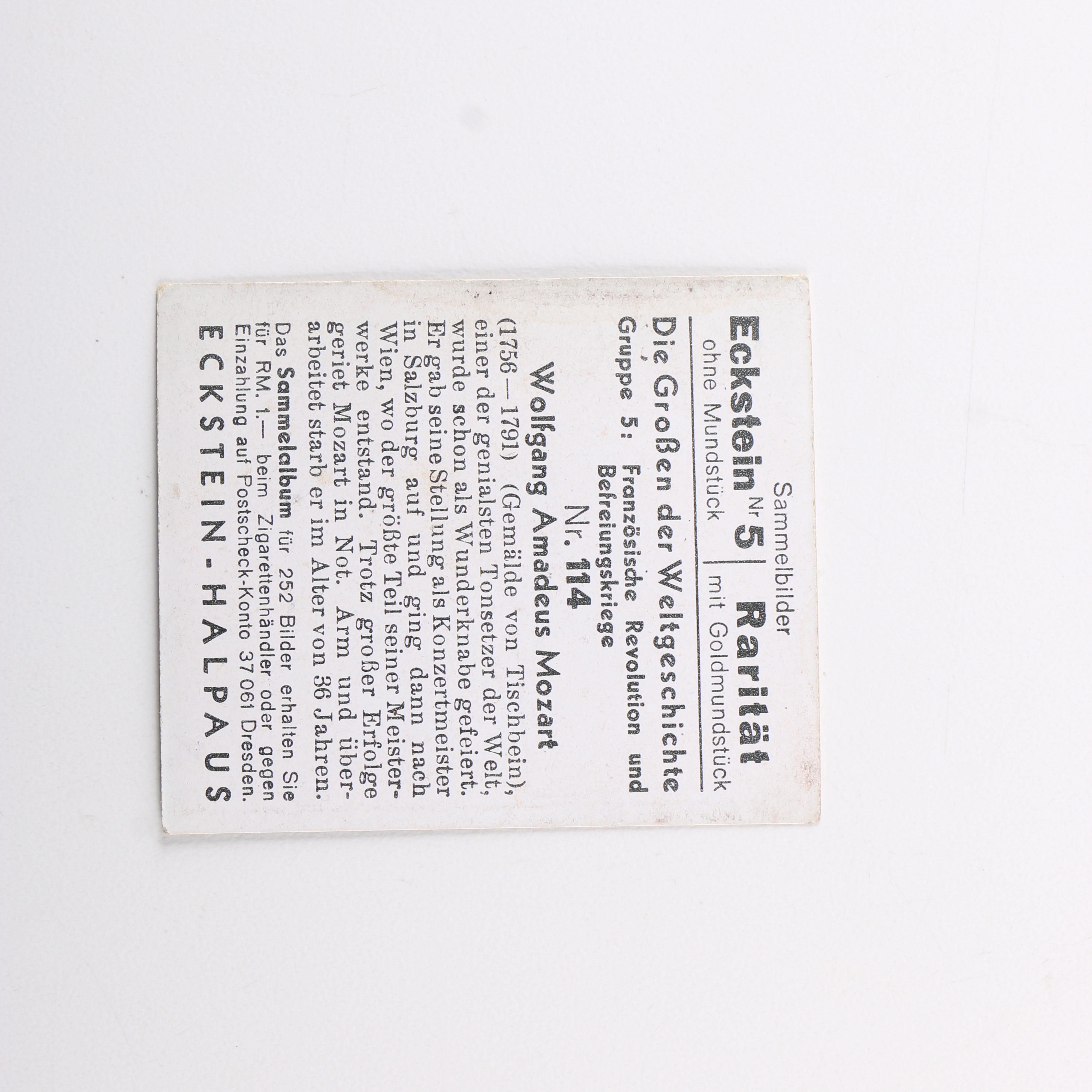 Vintage German Eckstein No. 5 Cigarette Cards