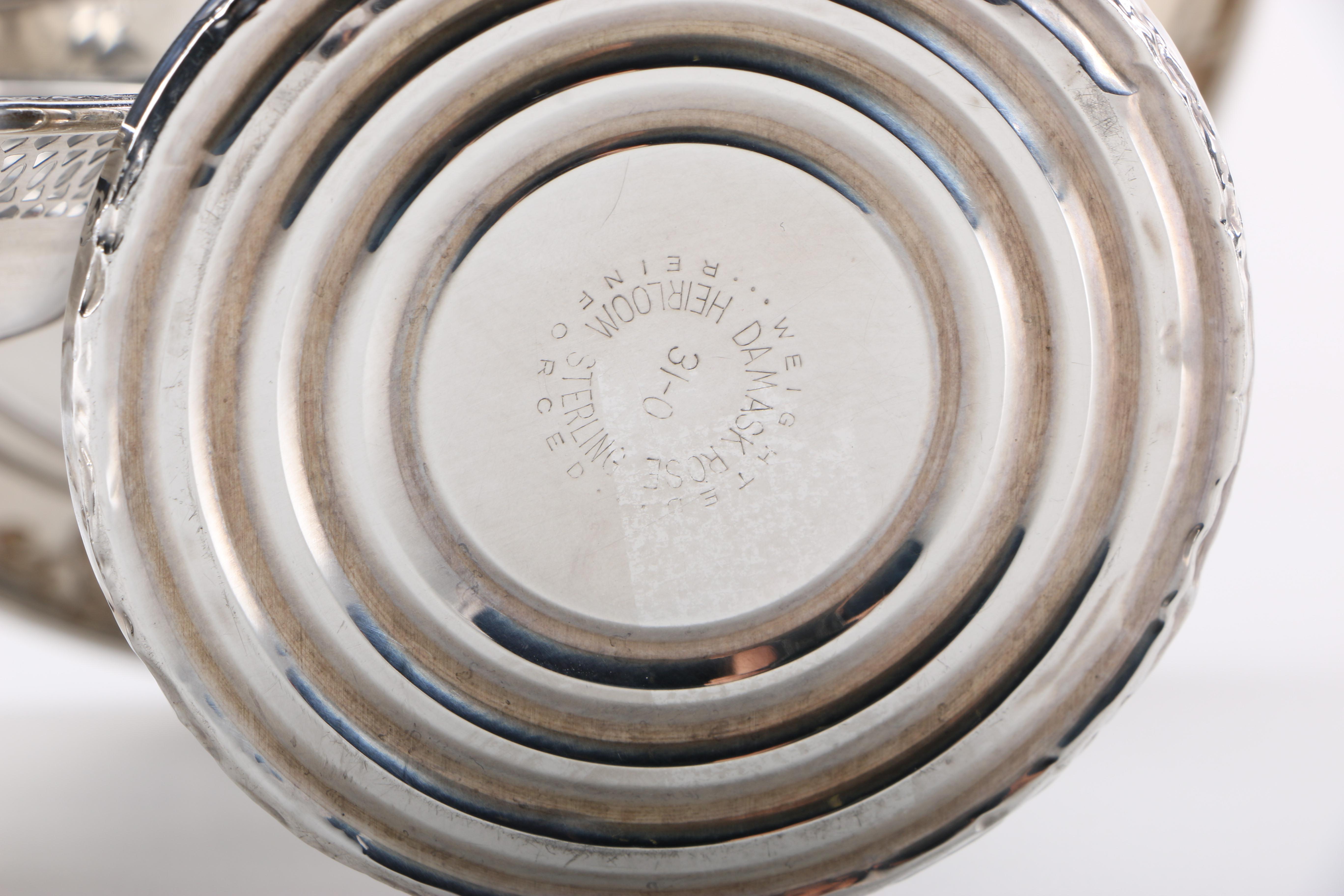 Oneida "Damask Rose" and Crown Weighted Sterling Compotes