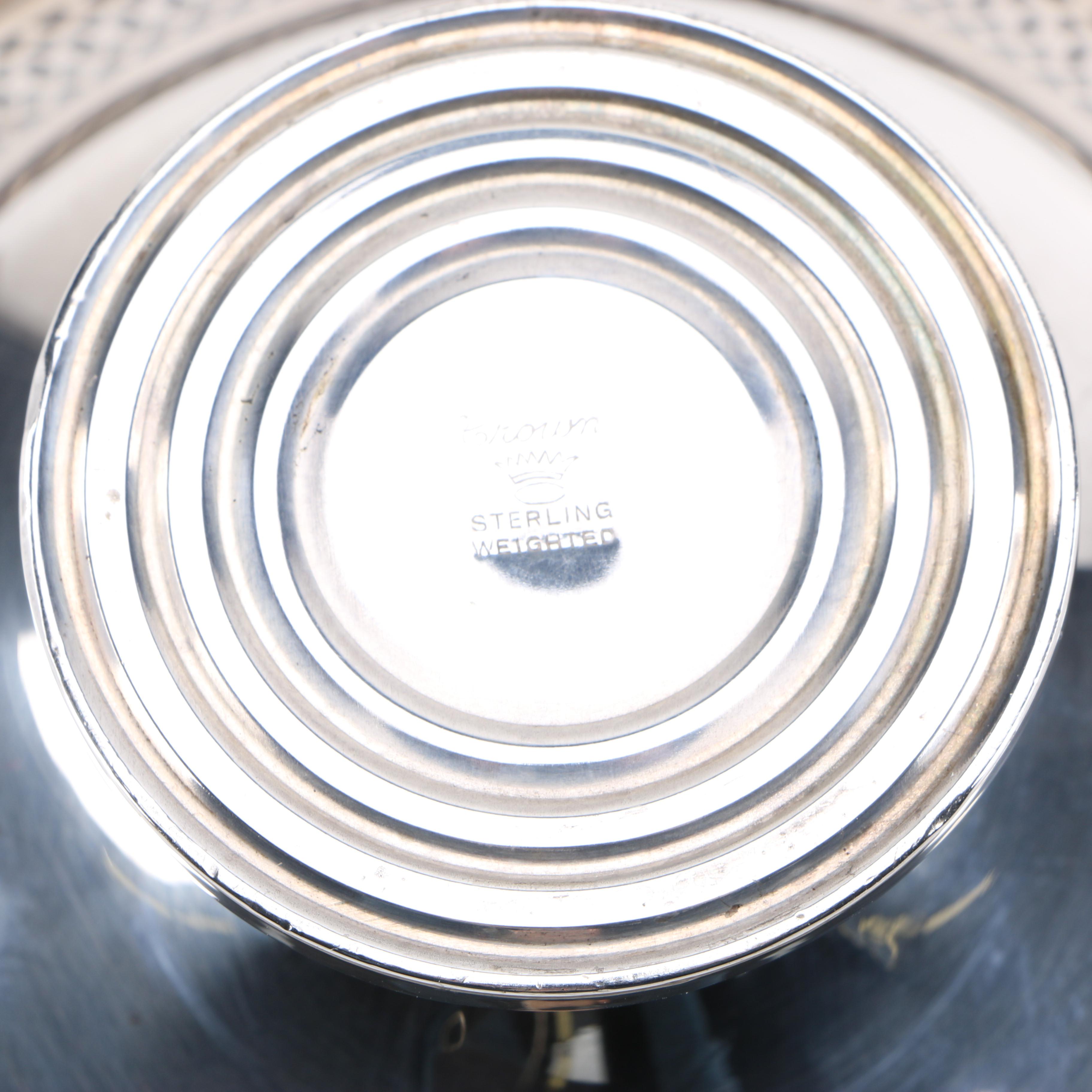 Oneida "Damask Rose" and Crown Weighted Sterling Compotes