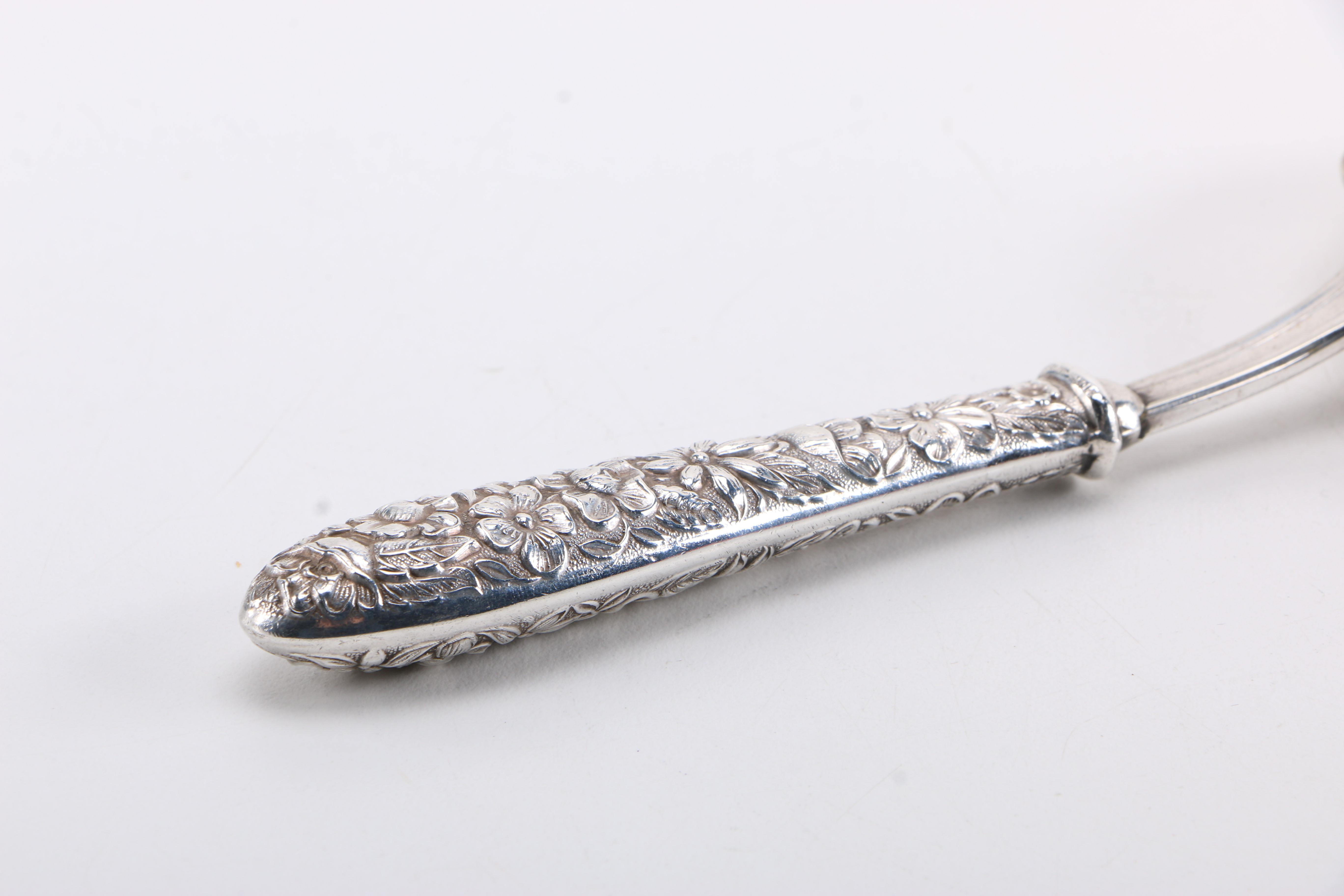 Silver Plate Serving Fork with Sterling Handle