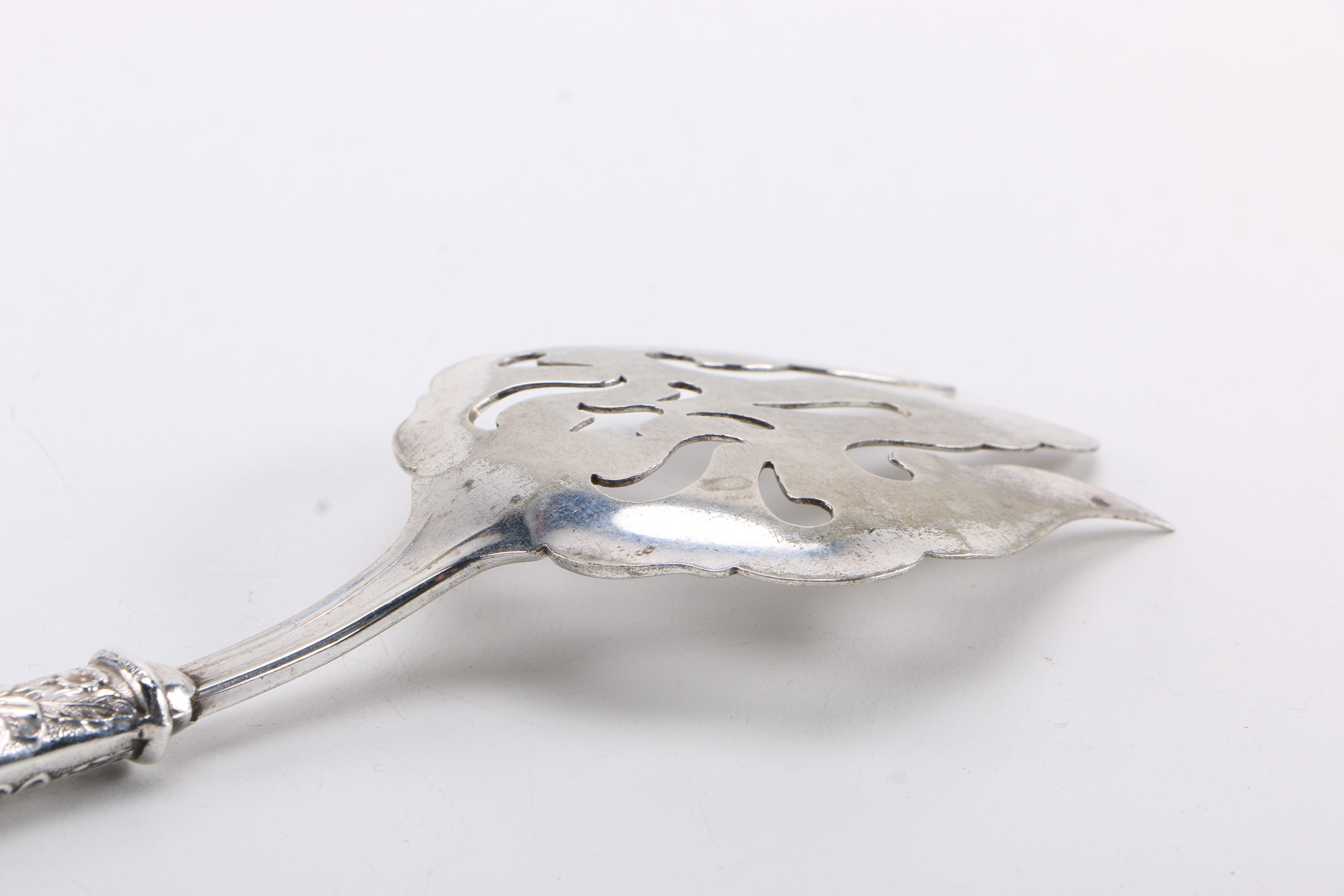 Silver Plate Serving Fork with Sterling Handle