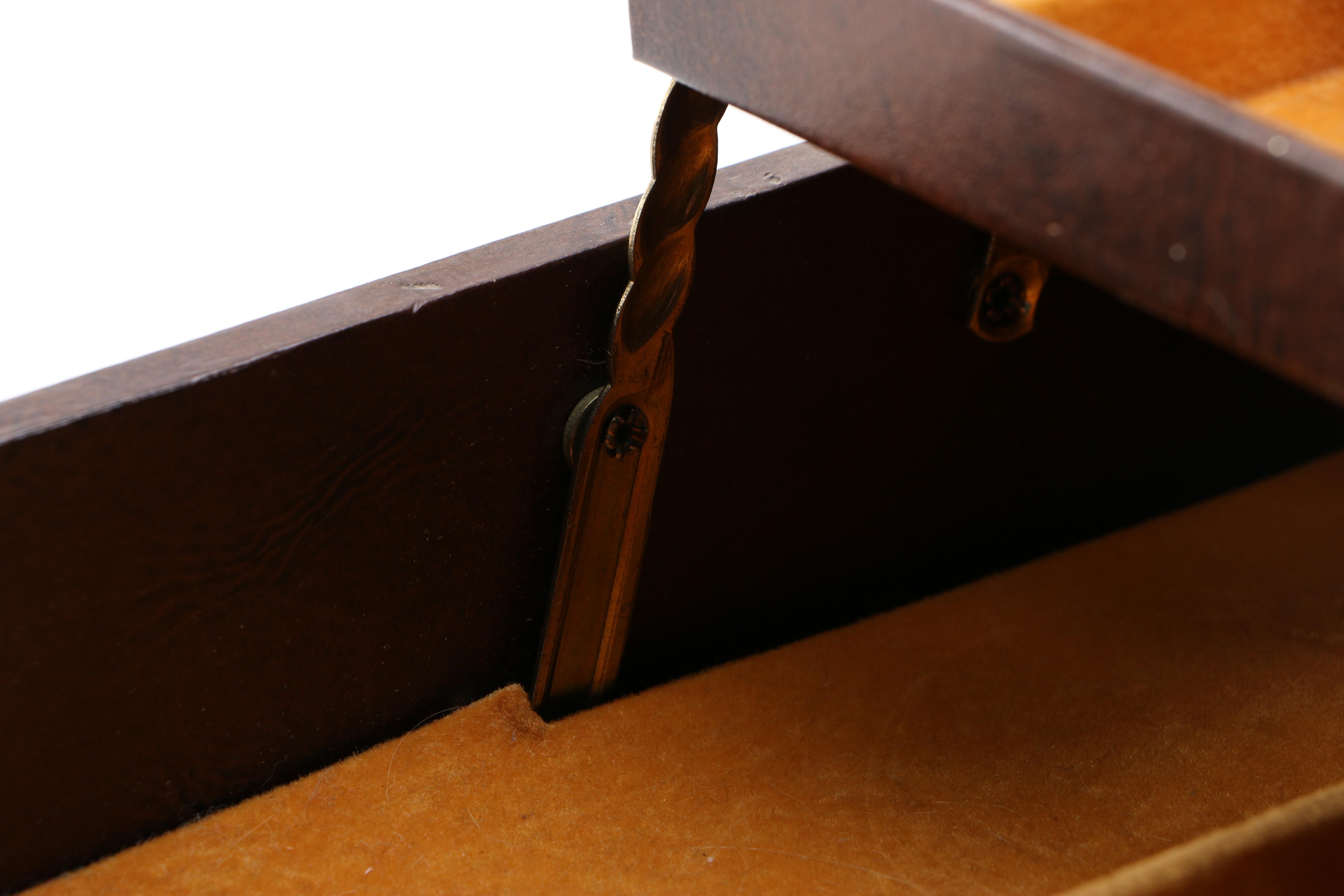 Brown Leatherette Over Wood Organizer Drawer