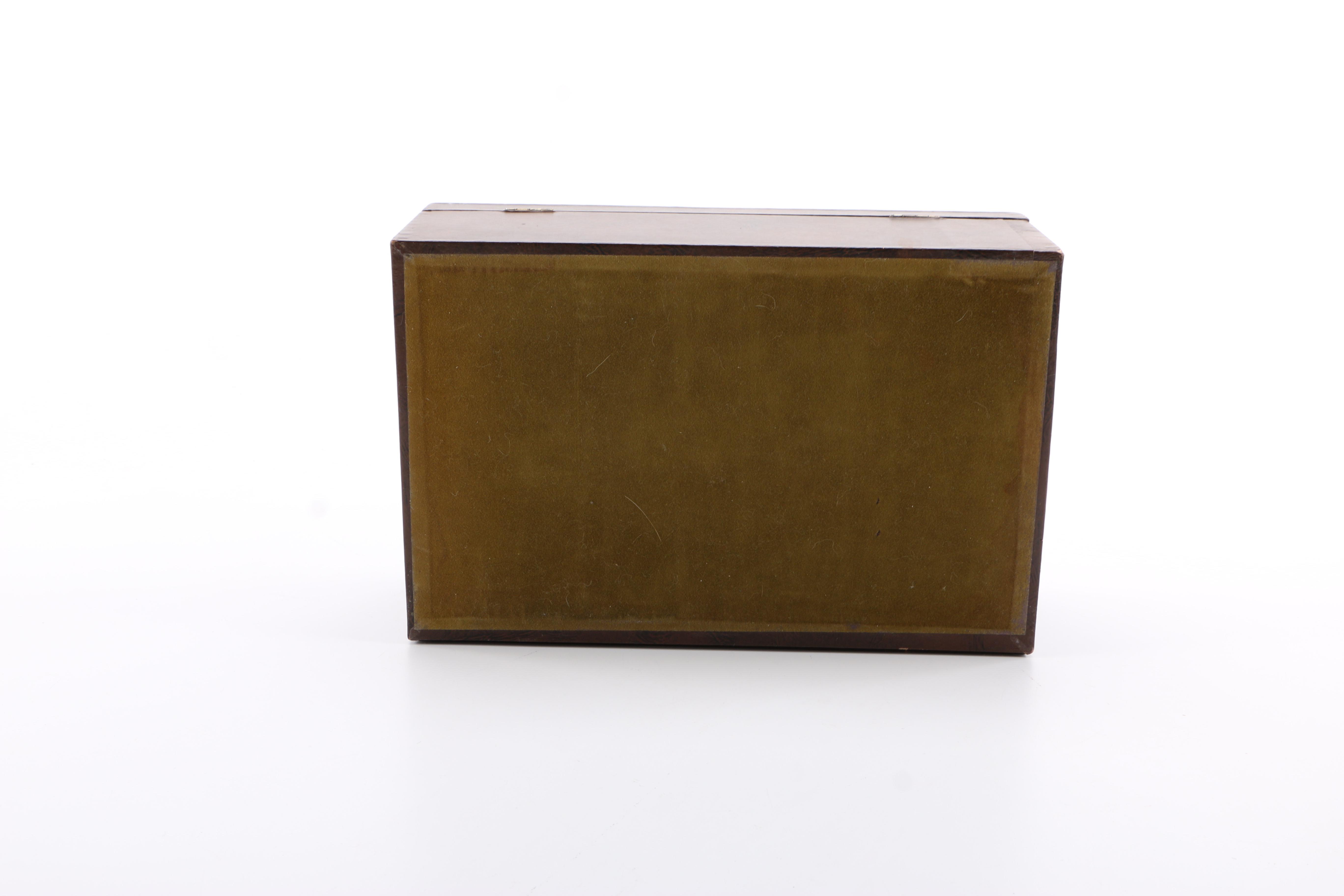 Brown Leatherette Over Wood Organizer Drawer