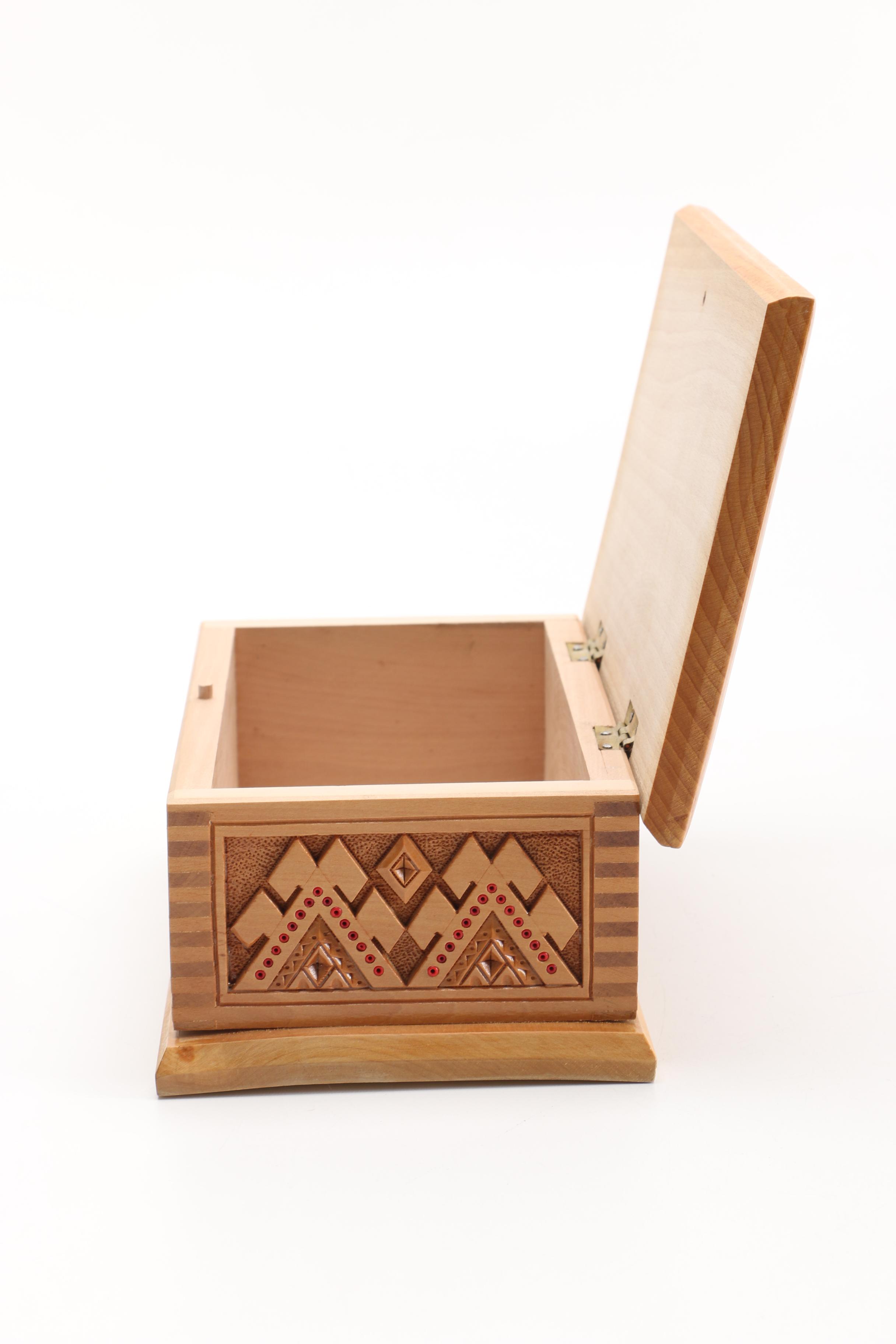 Southwest Inspired Carved Box, Cedar Chest Style Box and Fortunes Teas Box