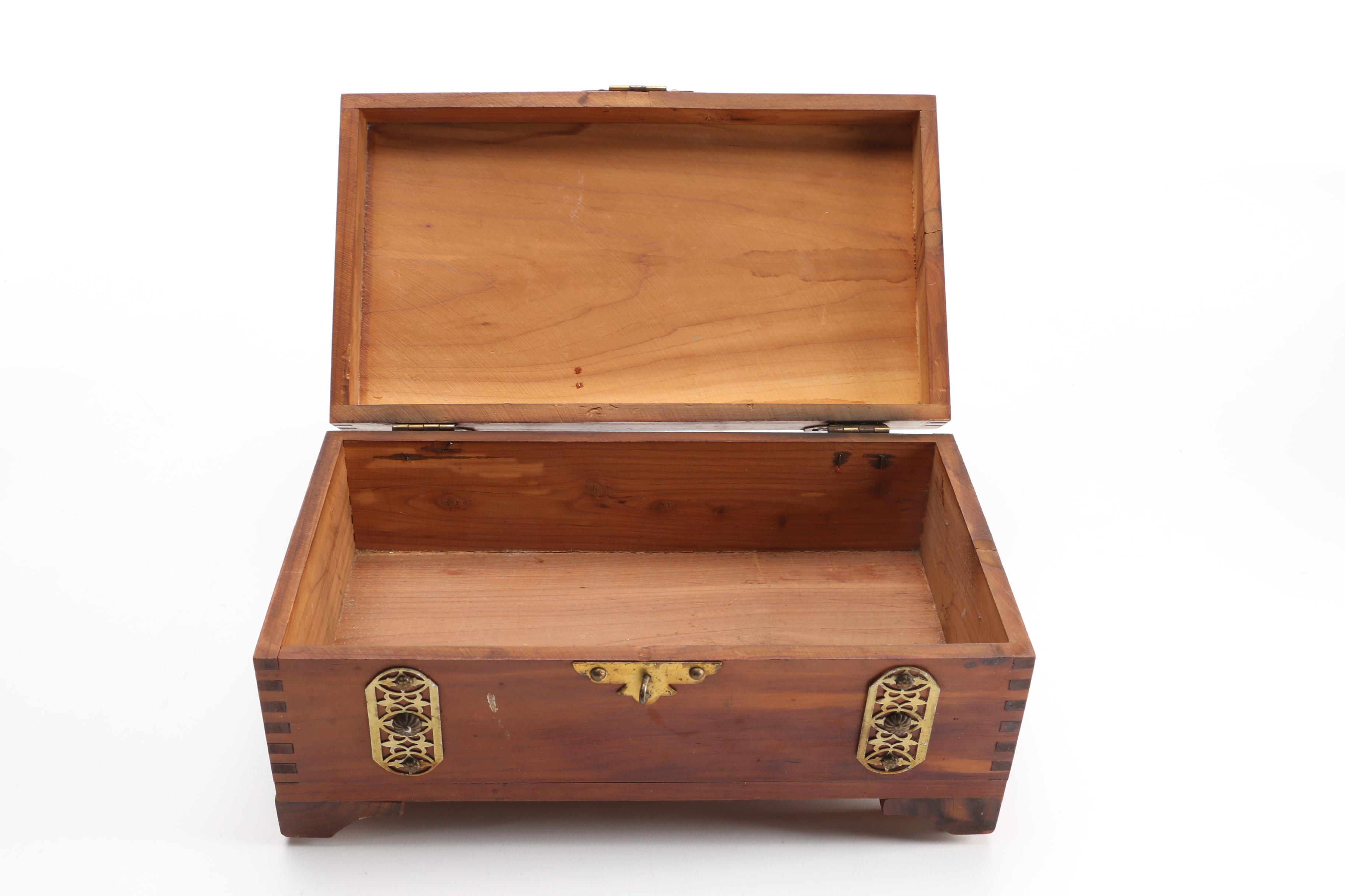 Southwest Inspired Carved Box, Cedar Chest Style Box and Fortunes Teas Box