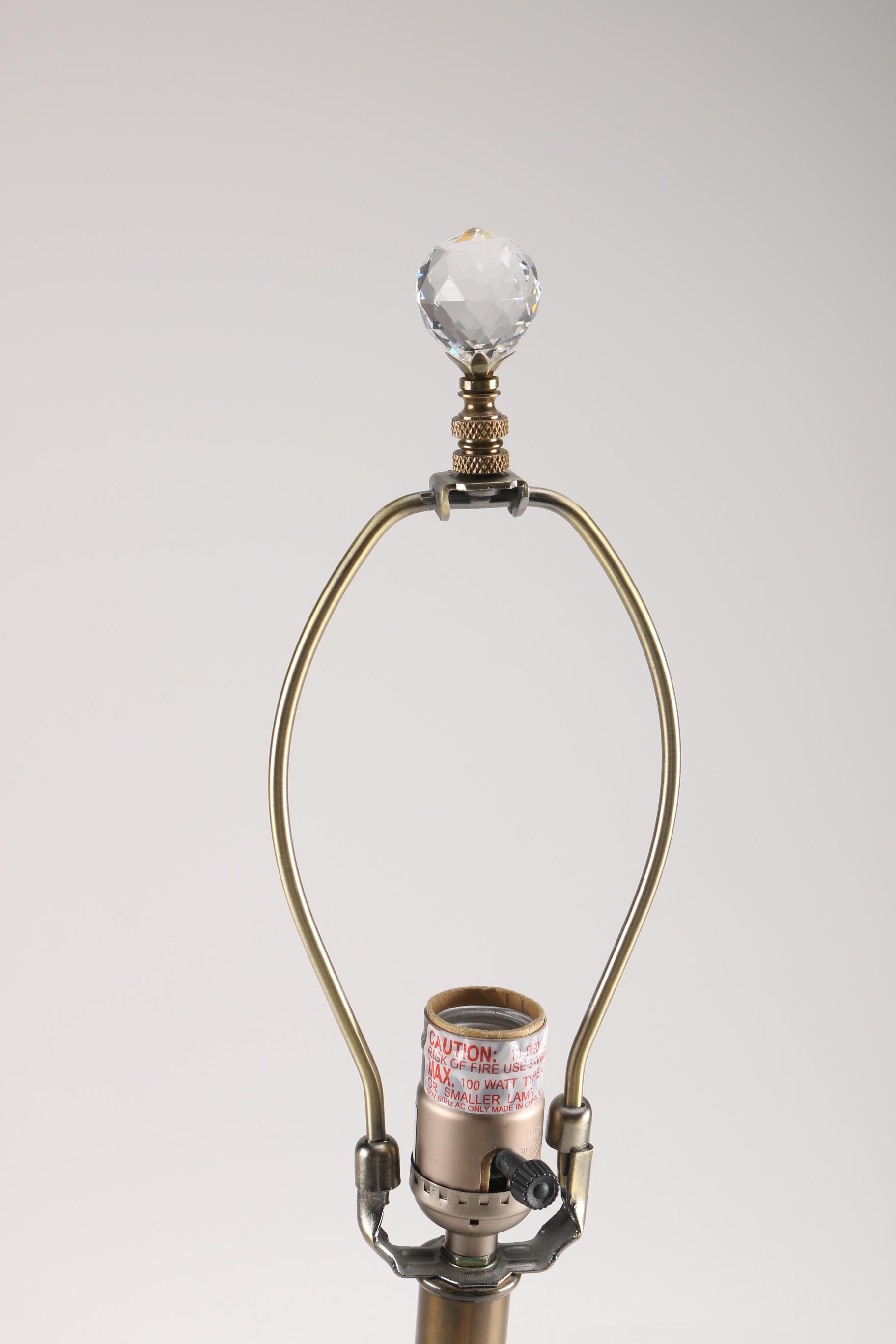 Brass and Crystal Table Lamp