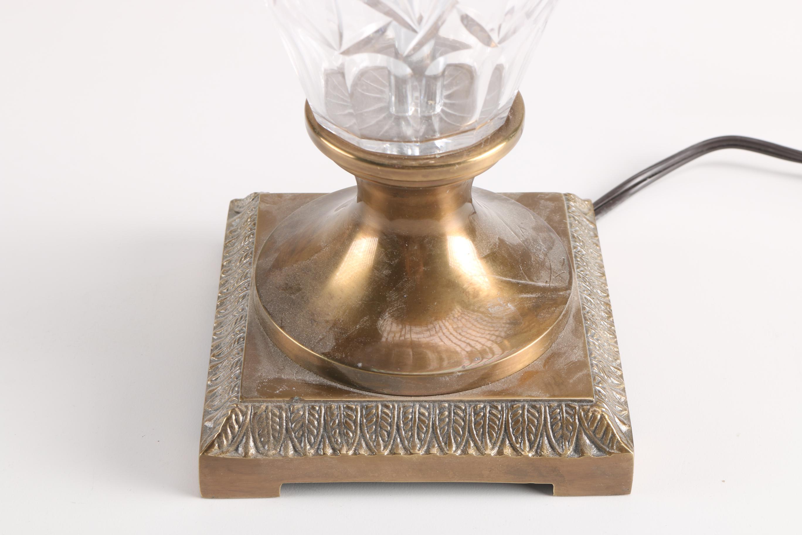 Brass and Crystal Table Lamp