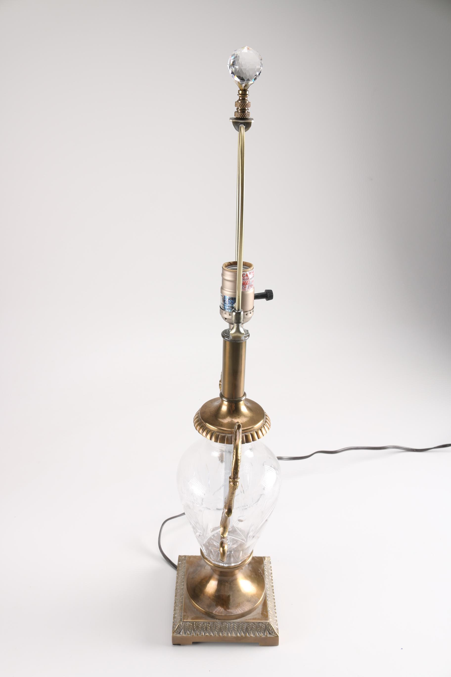 Brass and Crystal Table Lamp