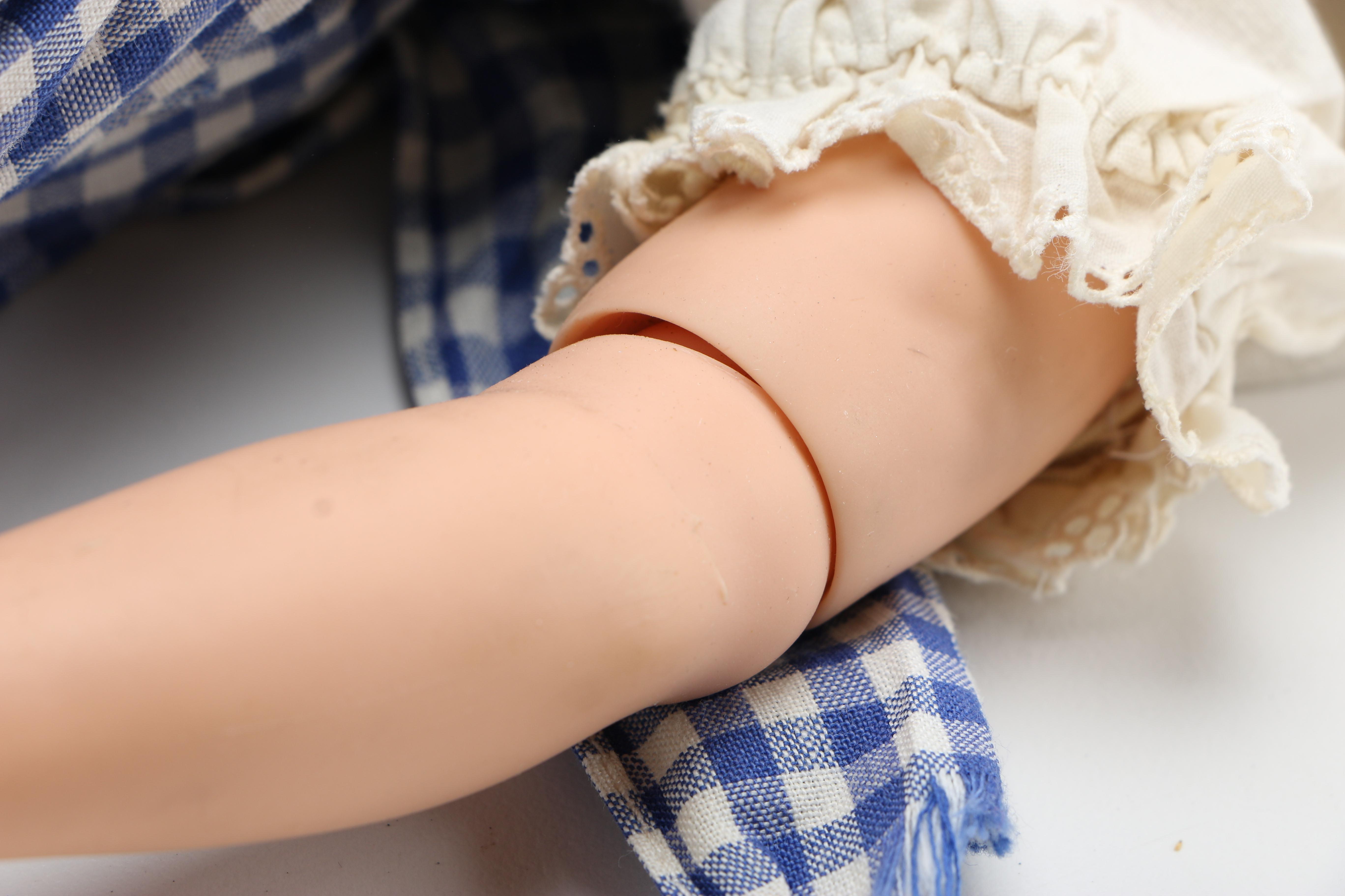 Doll in Blue Gingham Dress