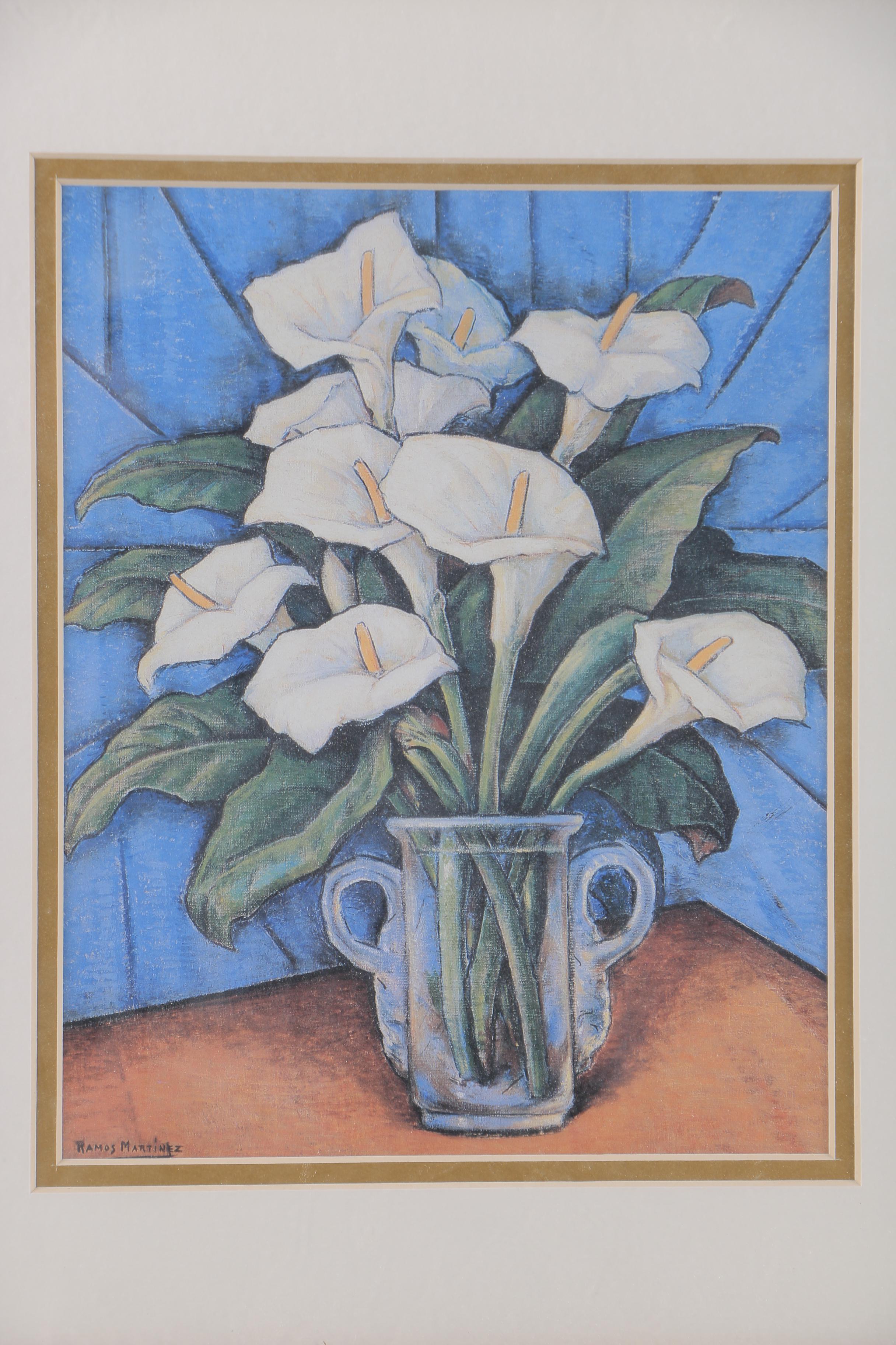 Alfredo Ramos Martinez Offset Lithograph of Calla Lillies