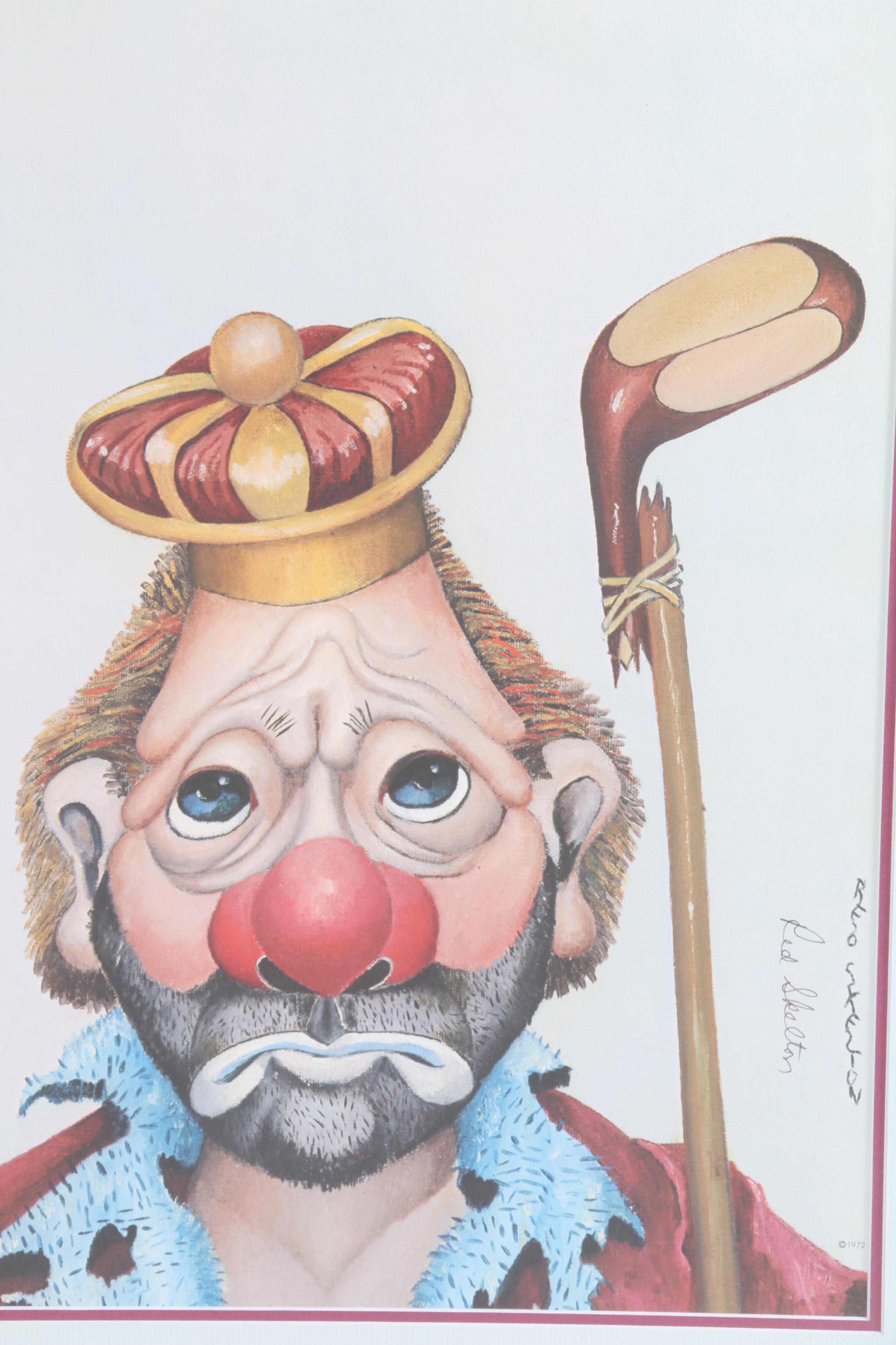 1972 Red Skelton Offset Lithograph "Golf King"