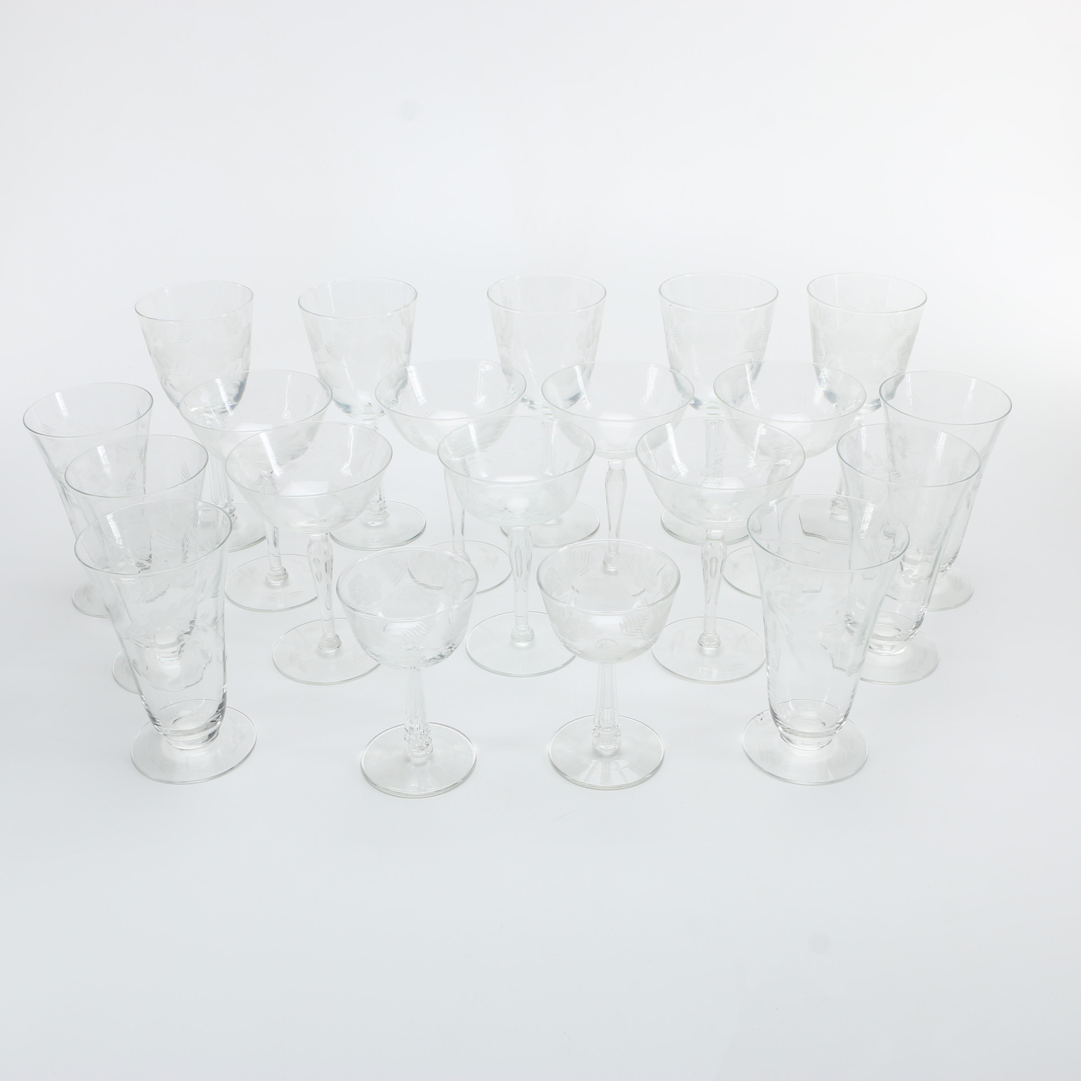 Etched Wine, Cocktail and Iced Tea Glasses