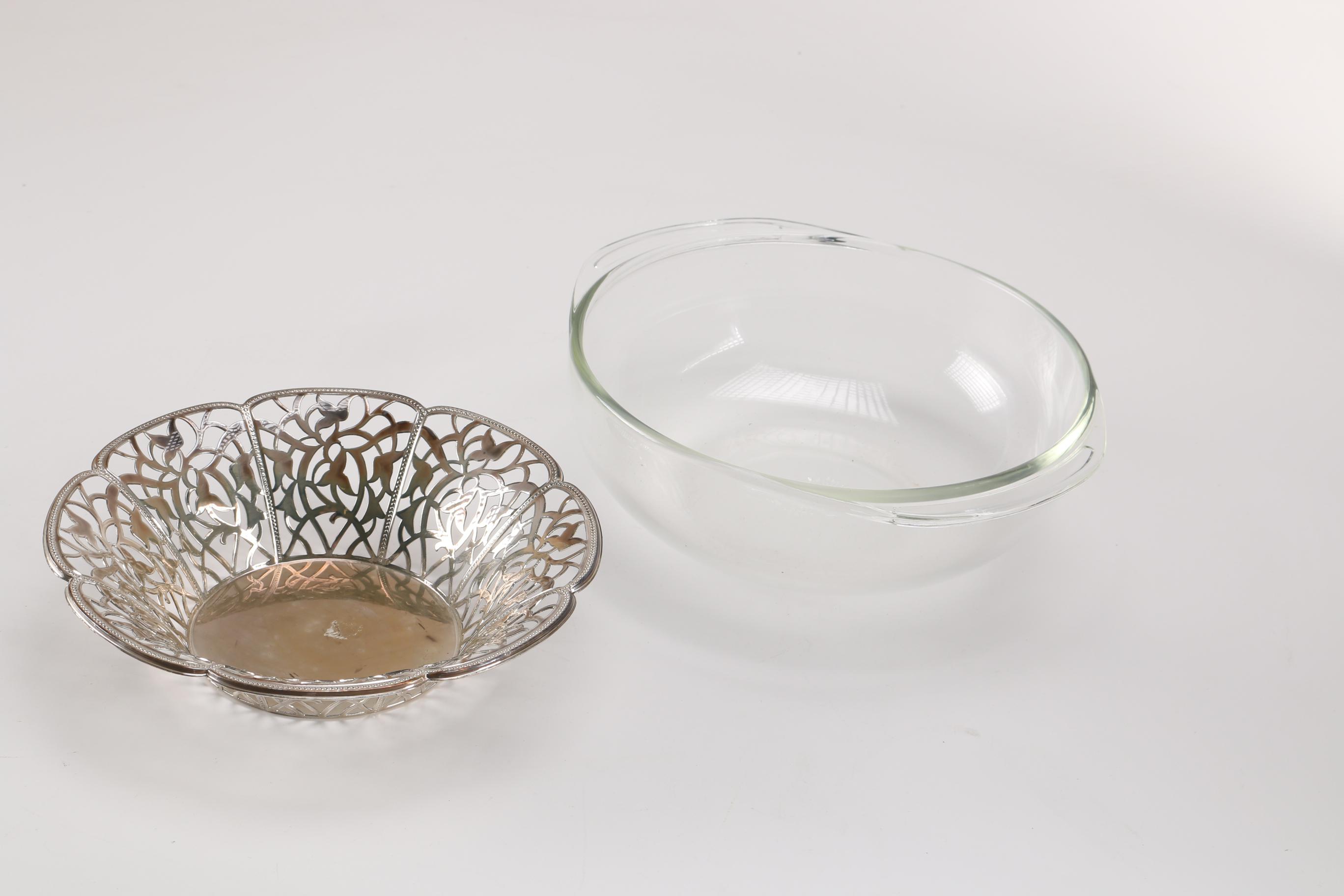 Serving Bowls Including Silver Plate