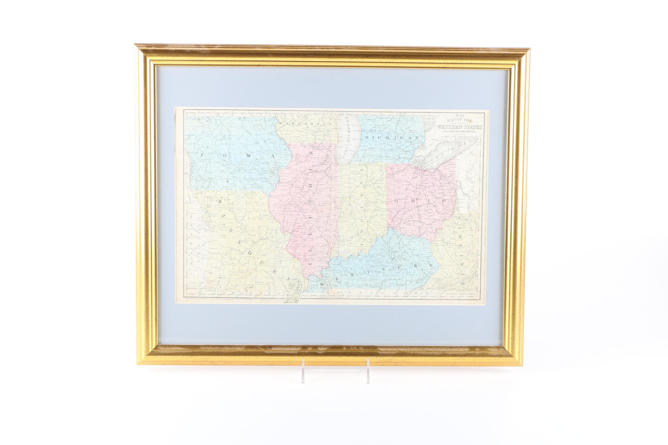 Framed Antique Maps from Mithchell's School Atlas