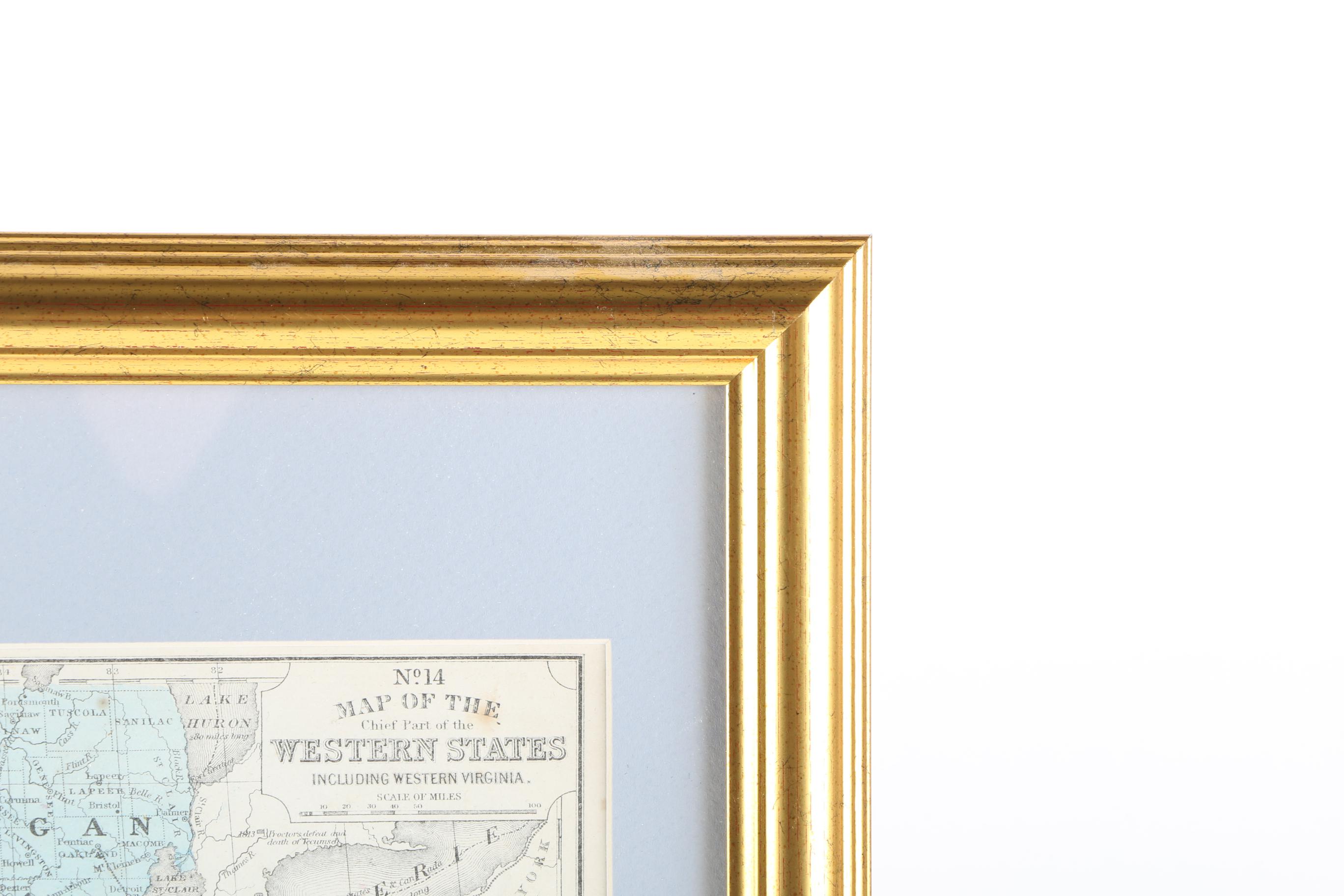 Framed Antique Maps from Mithchell's School Atlas