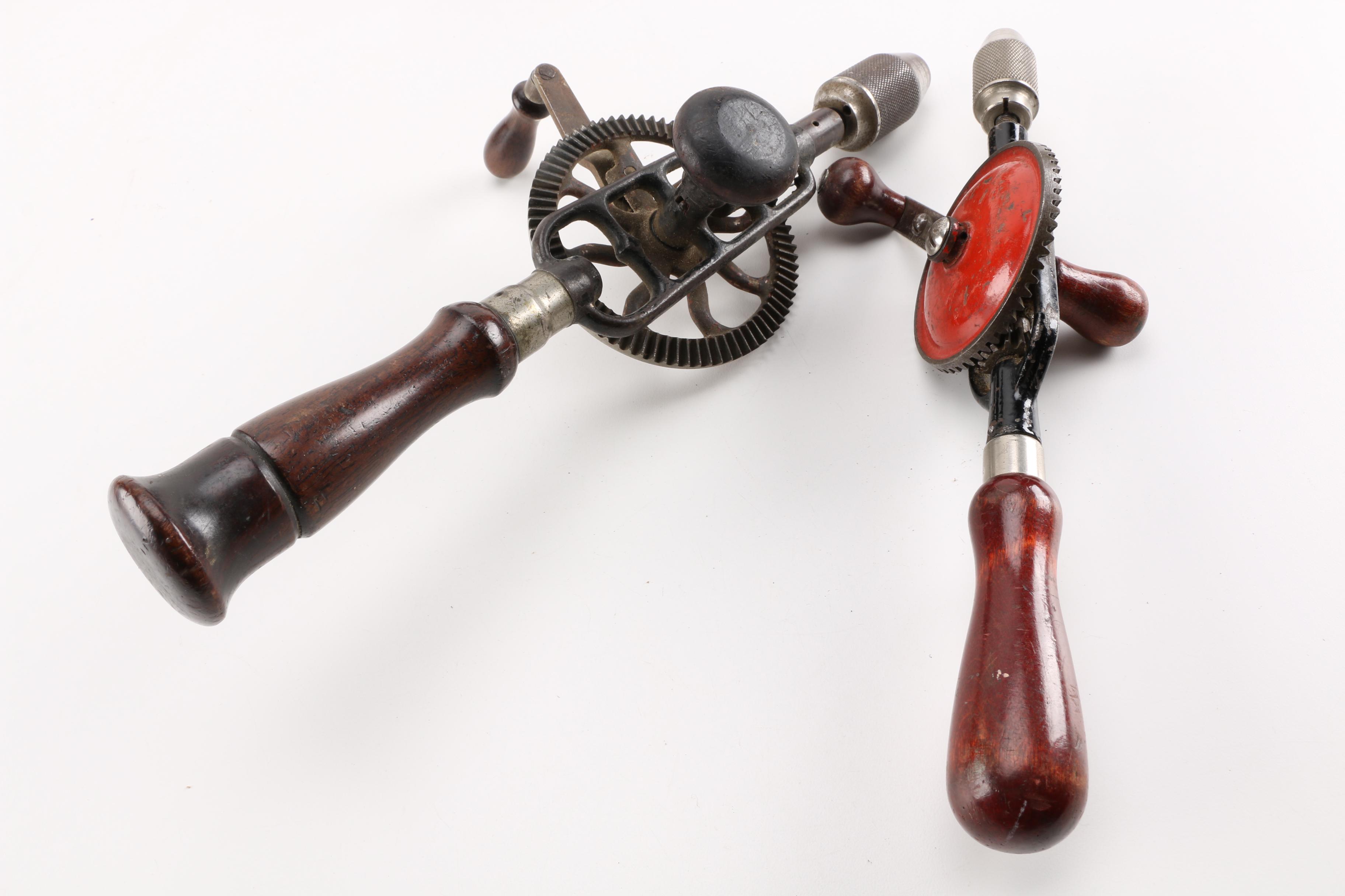 Antique Hand Tool Assortment Including Drills