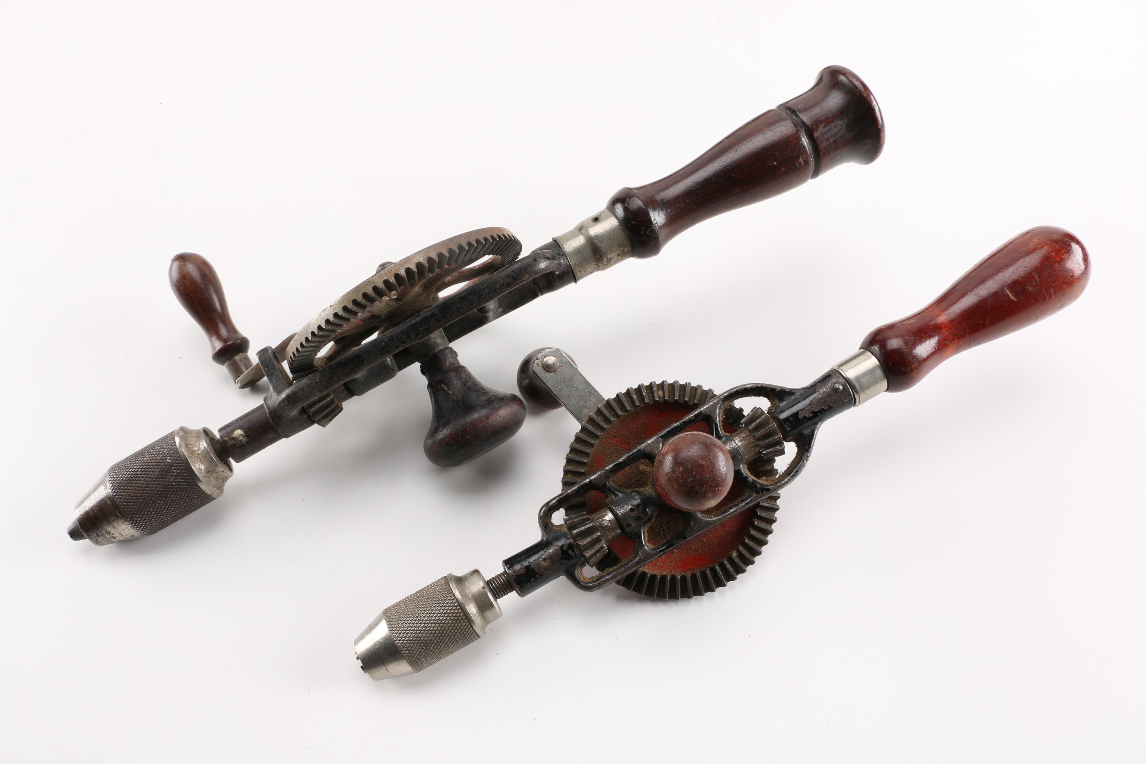 Antique Hand Tool Assortment Including Drills