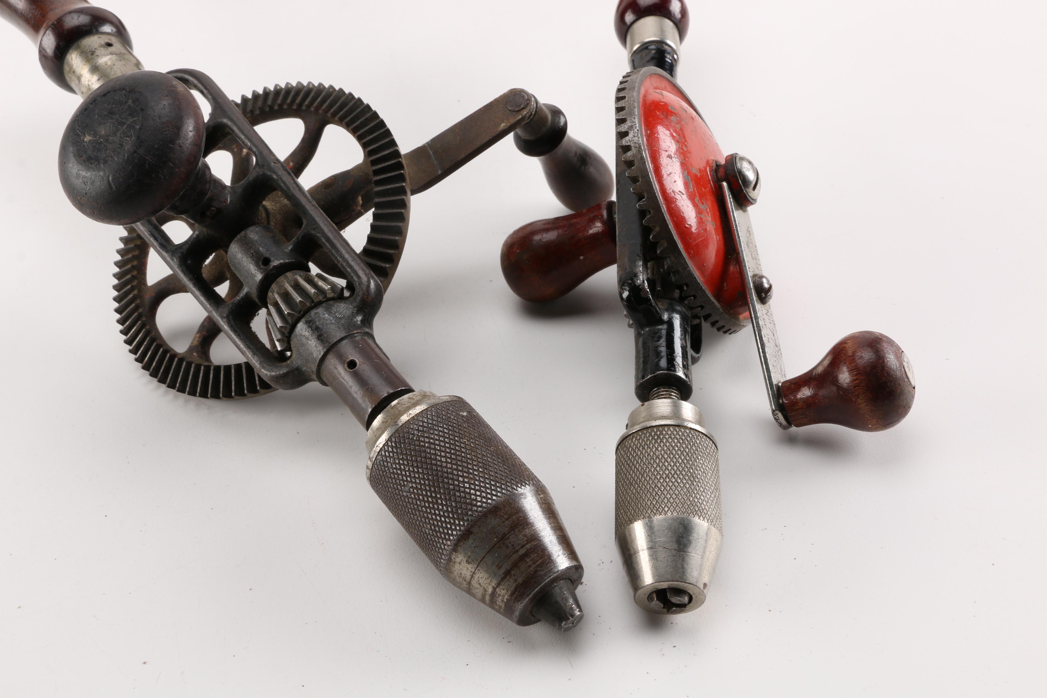 Antique Hand Tool Assortment Including Drills