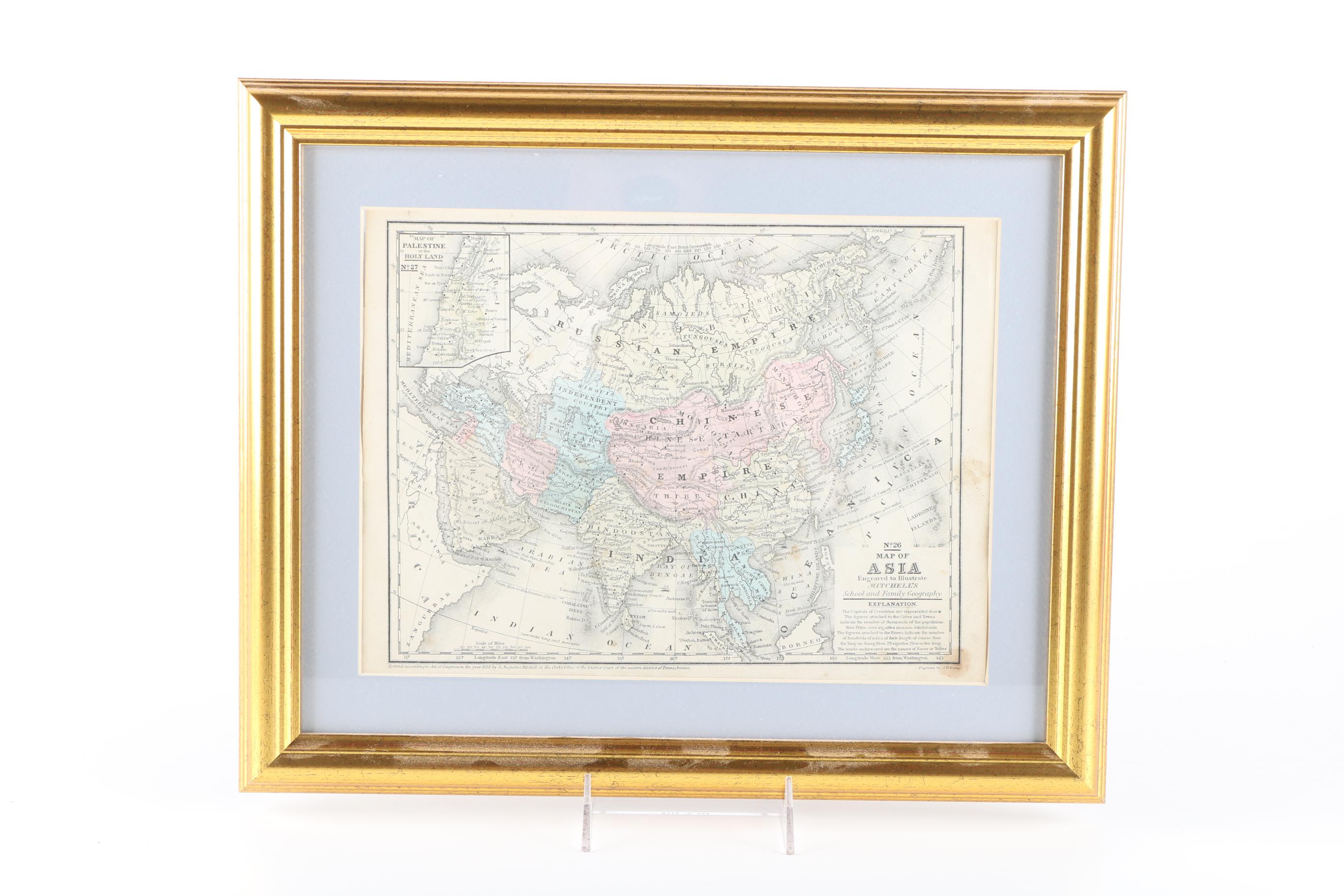 Collection of Framed Continental Maps