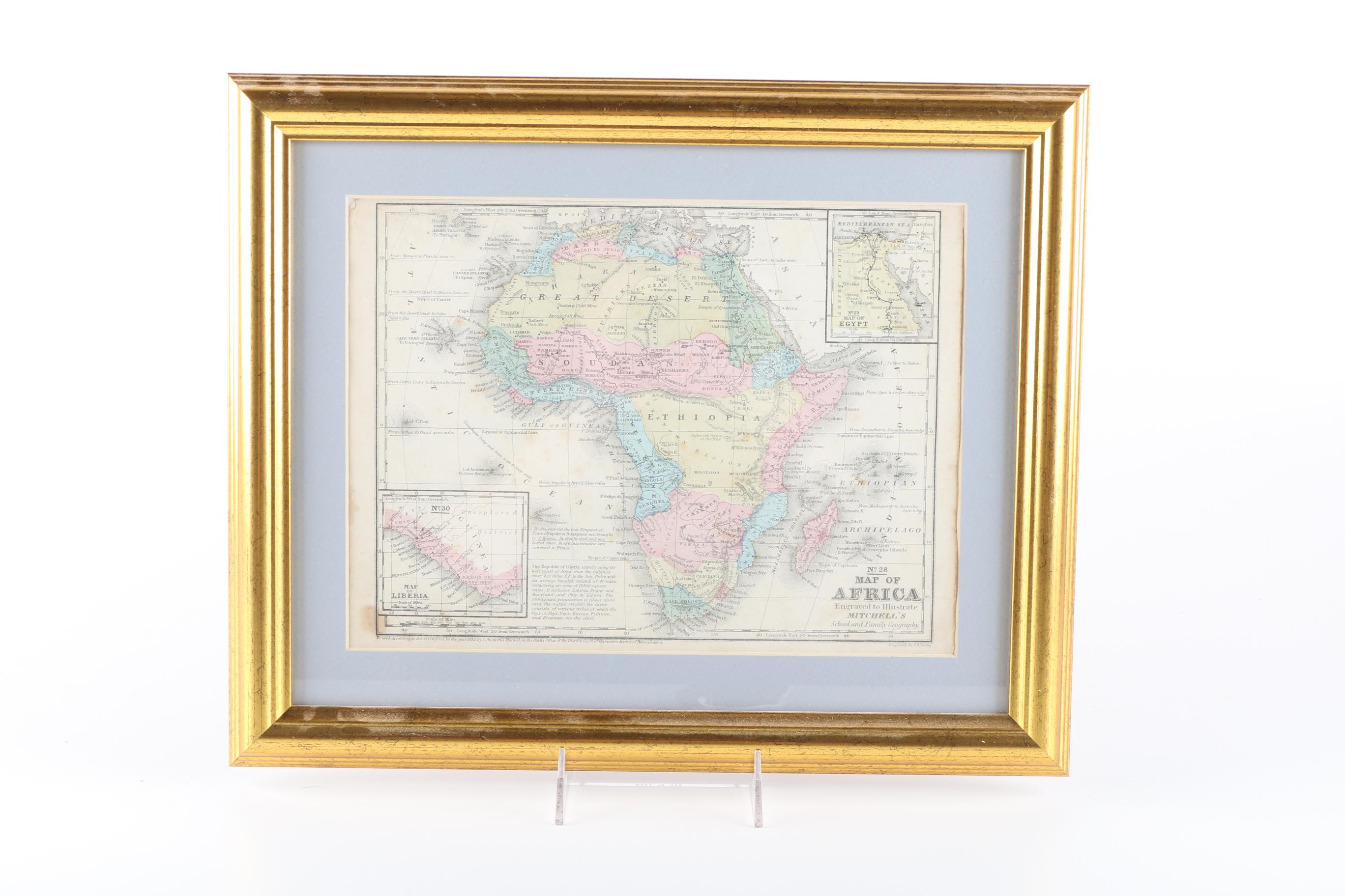 Collection of Framed Continental Maps