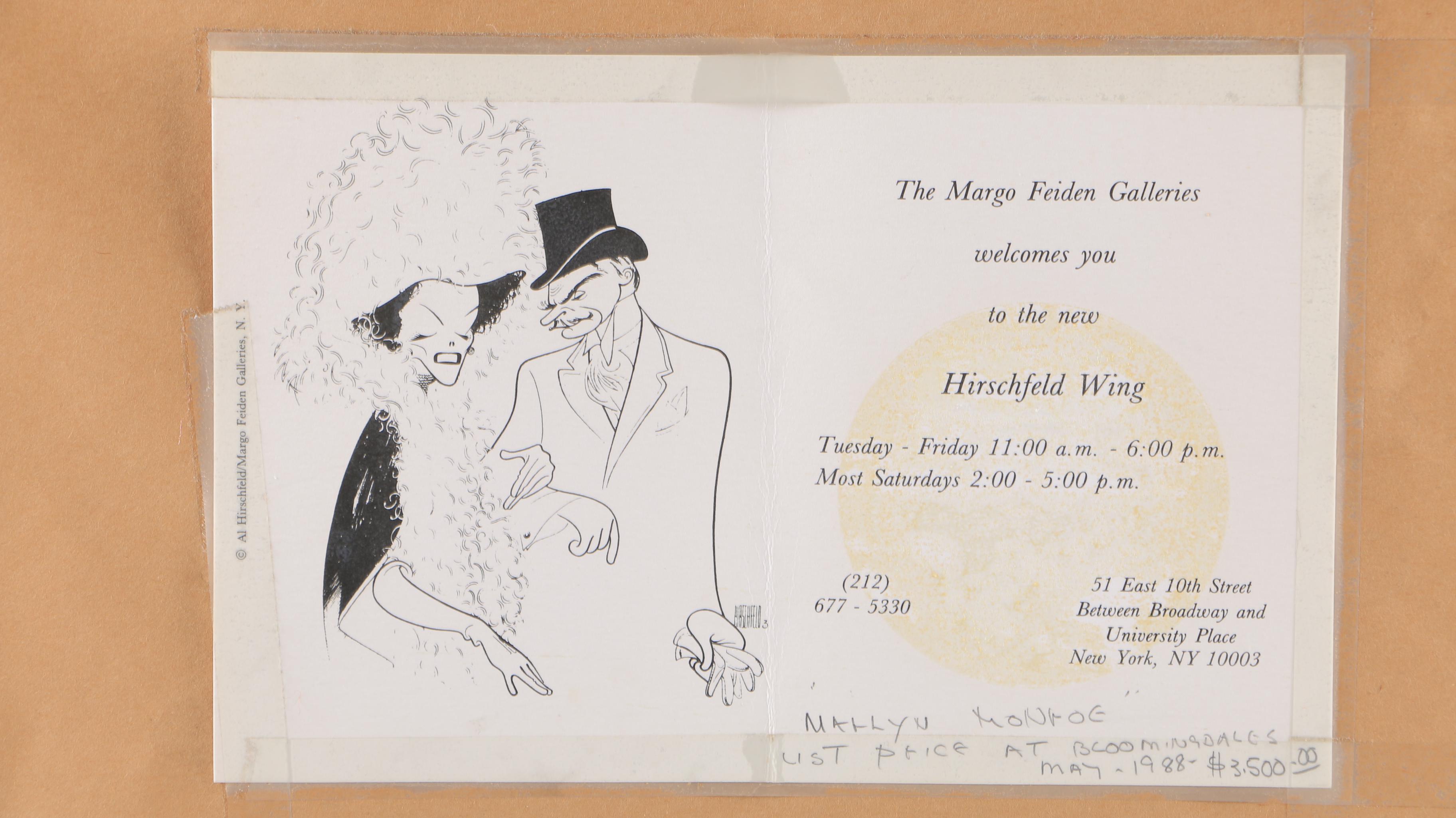 Albert Hirschfeld Signed Limited Edition Etching "Marilyn Monroe"