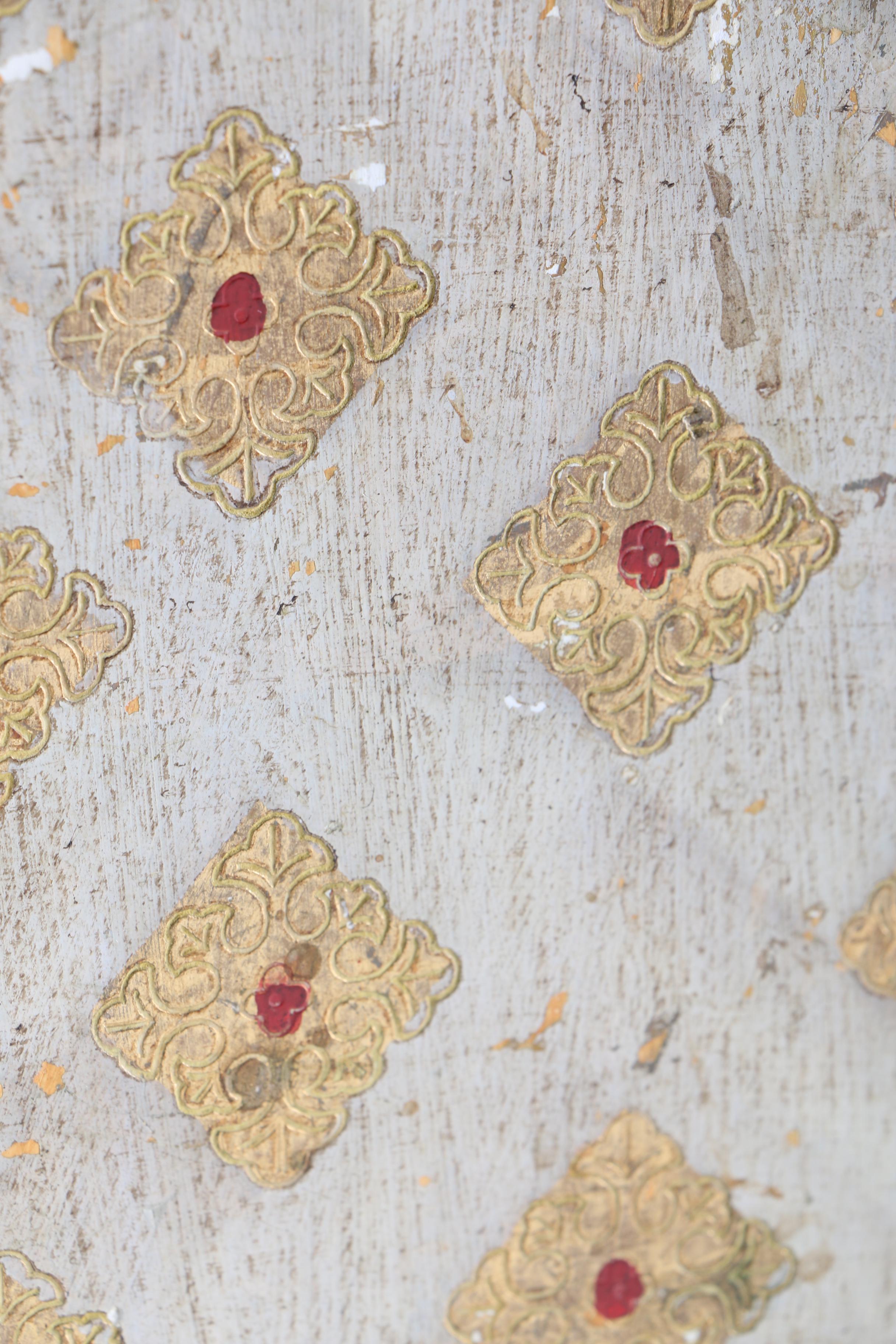 Italian Distressed Gold Tone Waste Bin and Trinket Box