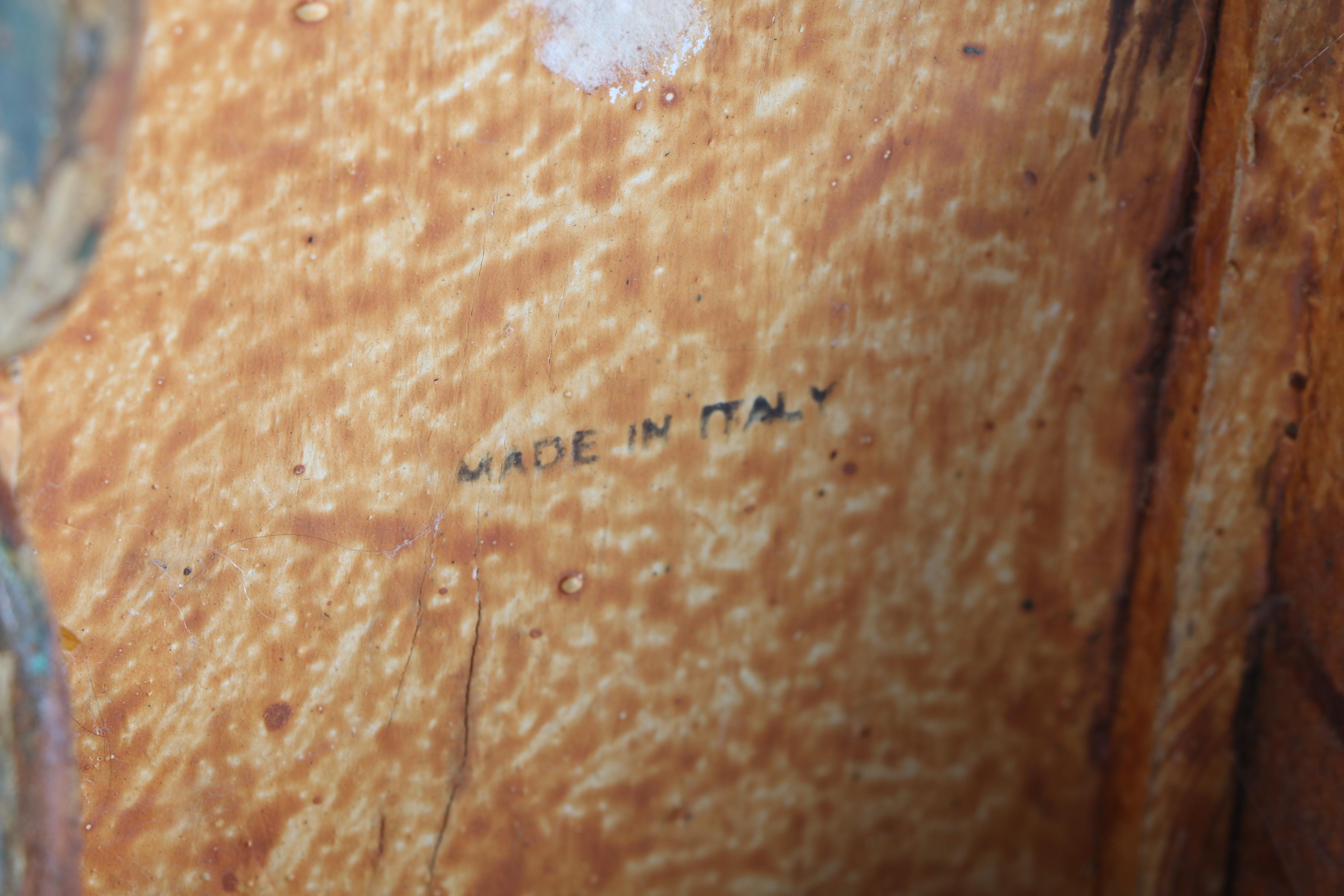 Italian Distressed Gold Tone Waste Bin and Trinket Box