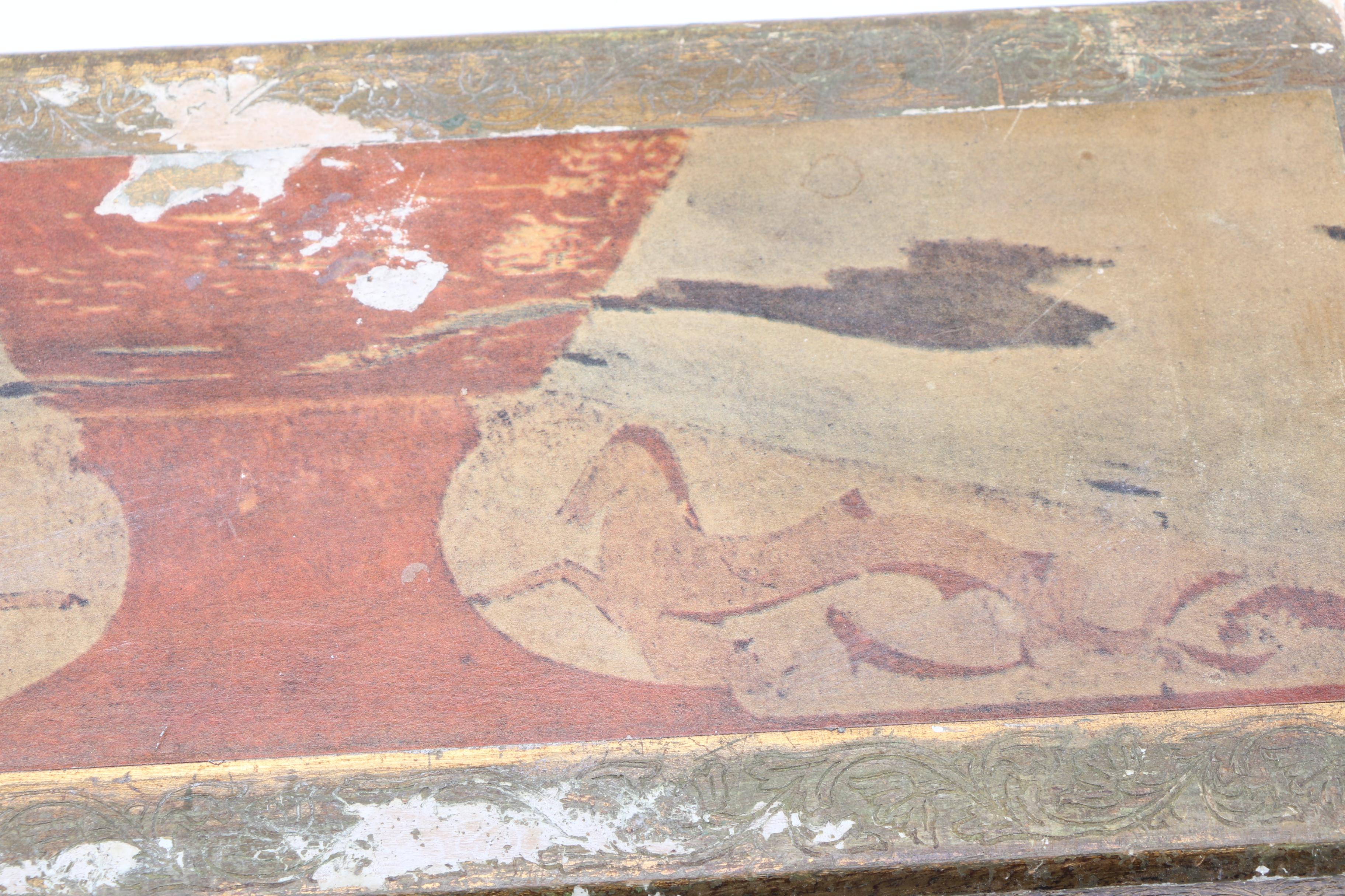 Italian Distressed Gold Tone Waste Bin and Trinket Box