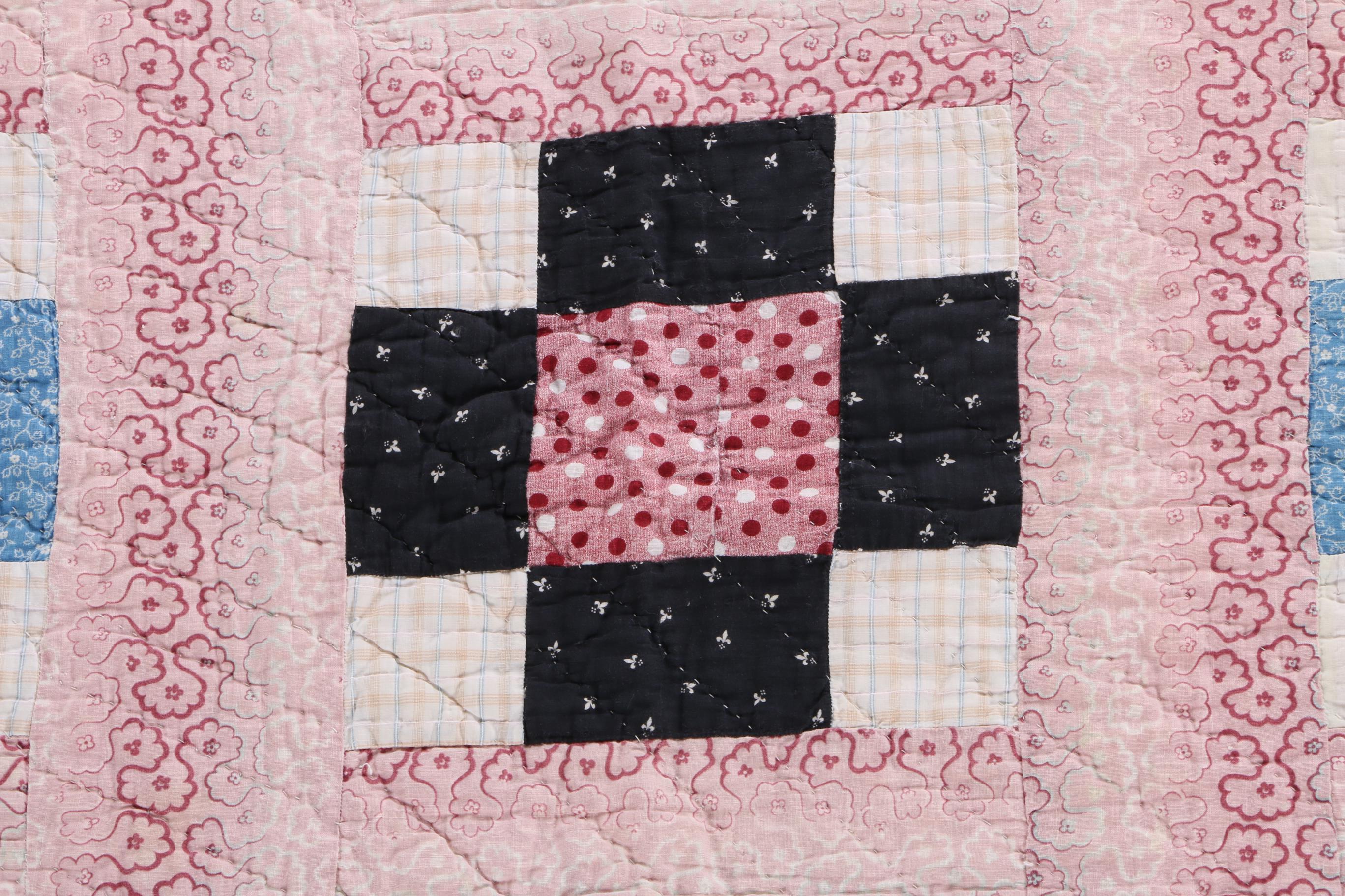Handmade Quilt With Cross Design