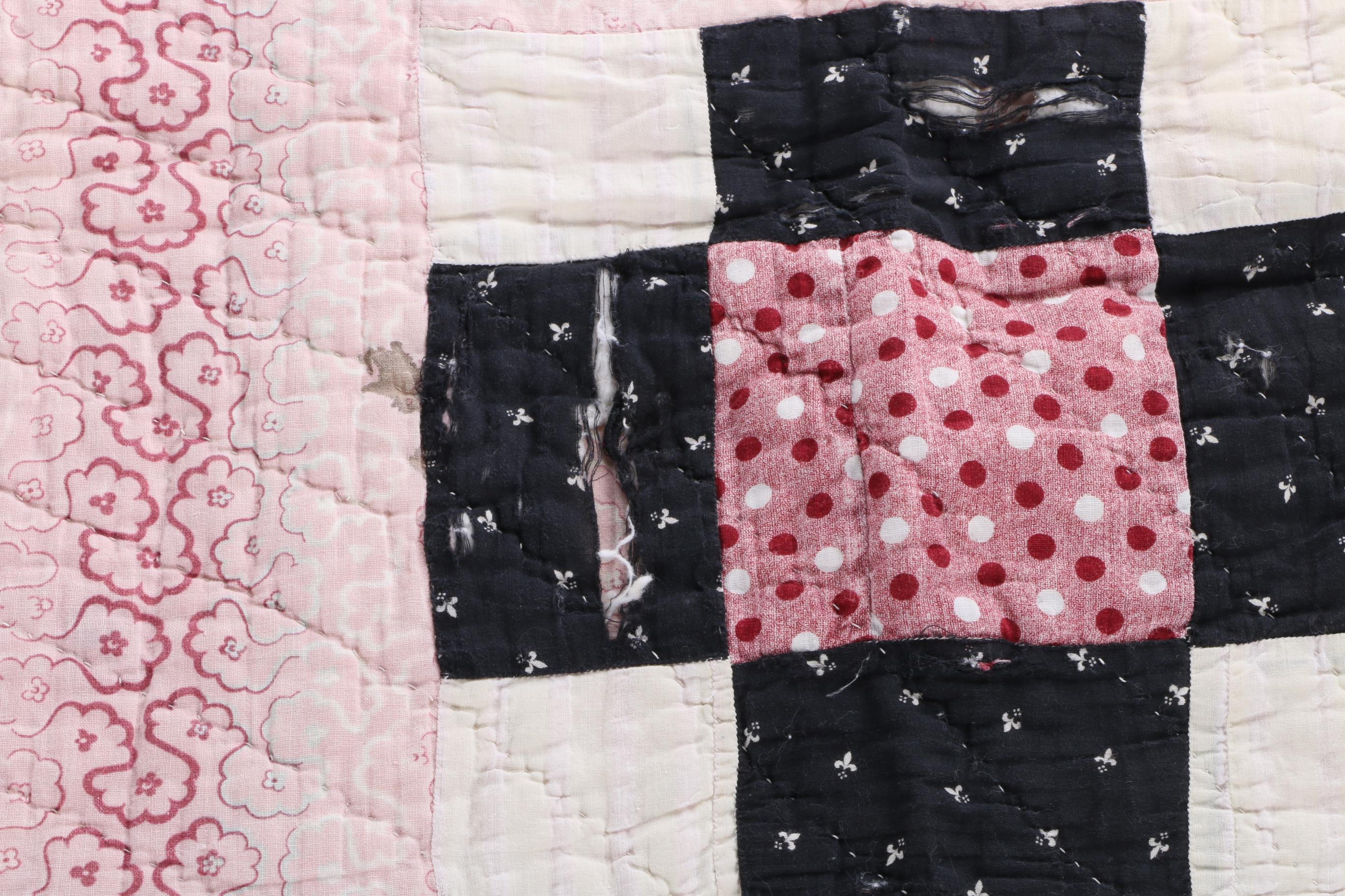 Handmade Quilt With Cross Design