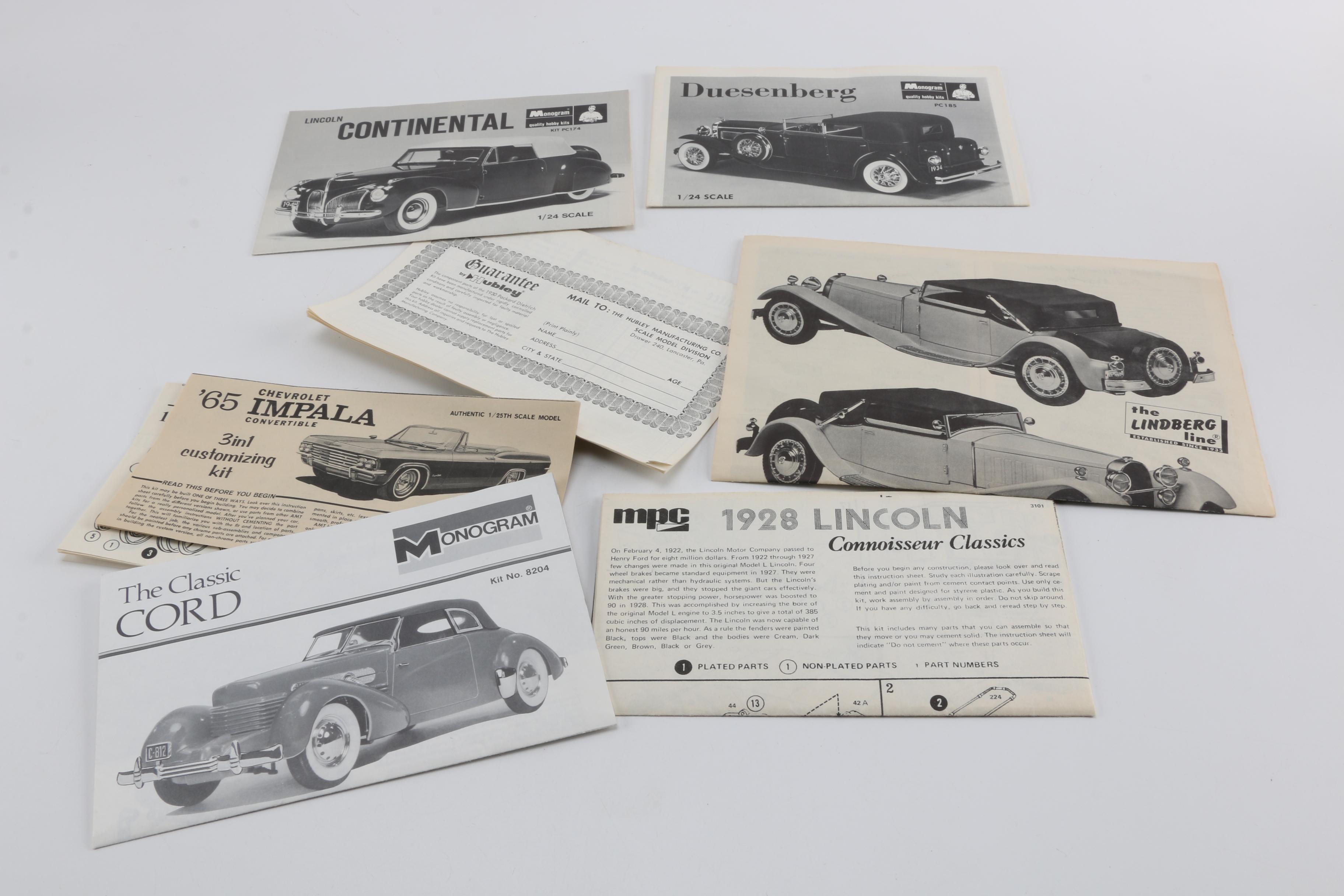 Plastic Model Car Assortment