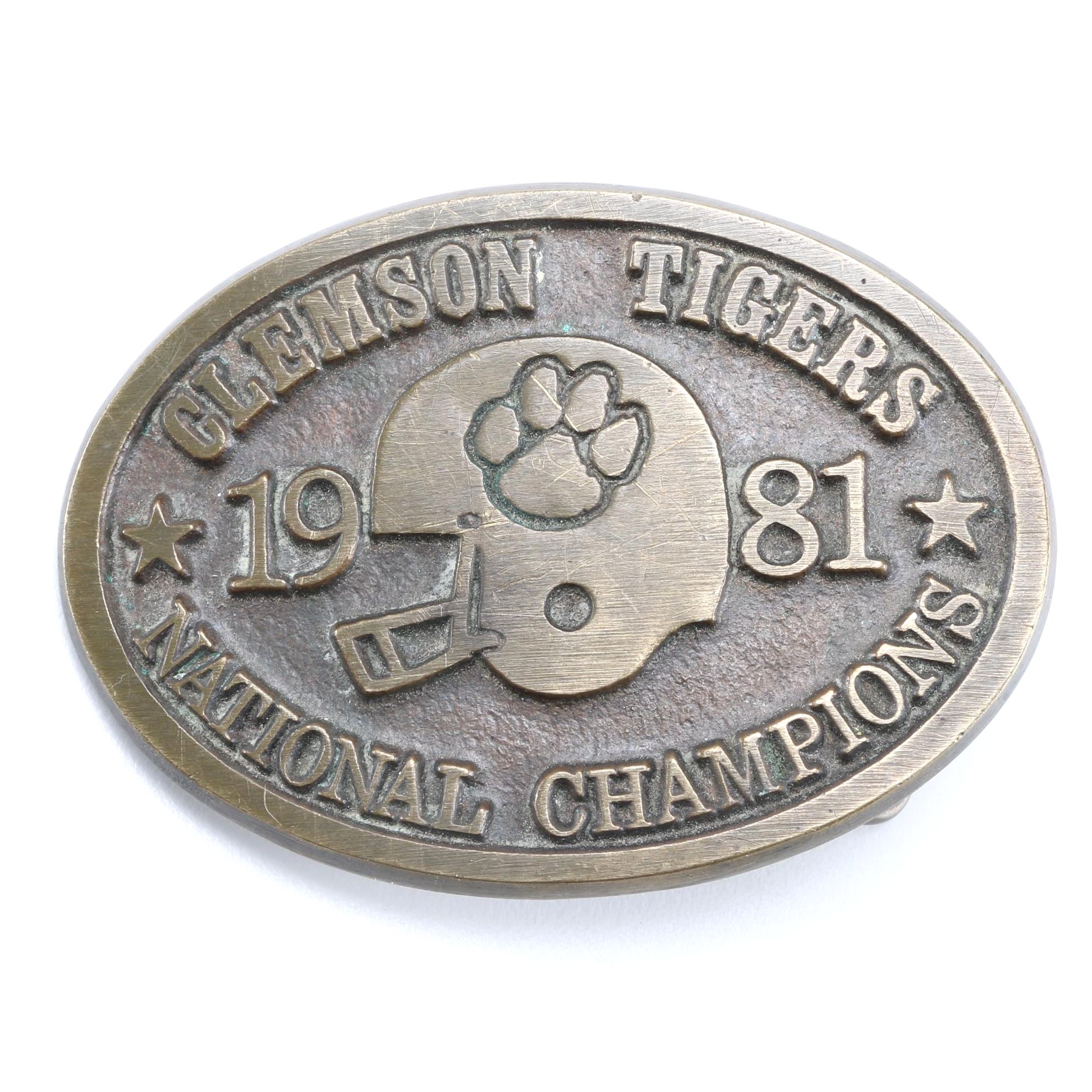 Clemson Tigers 1981 National Champions Belt Buckle