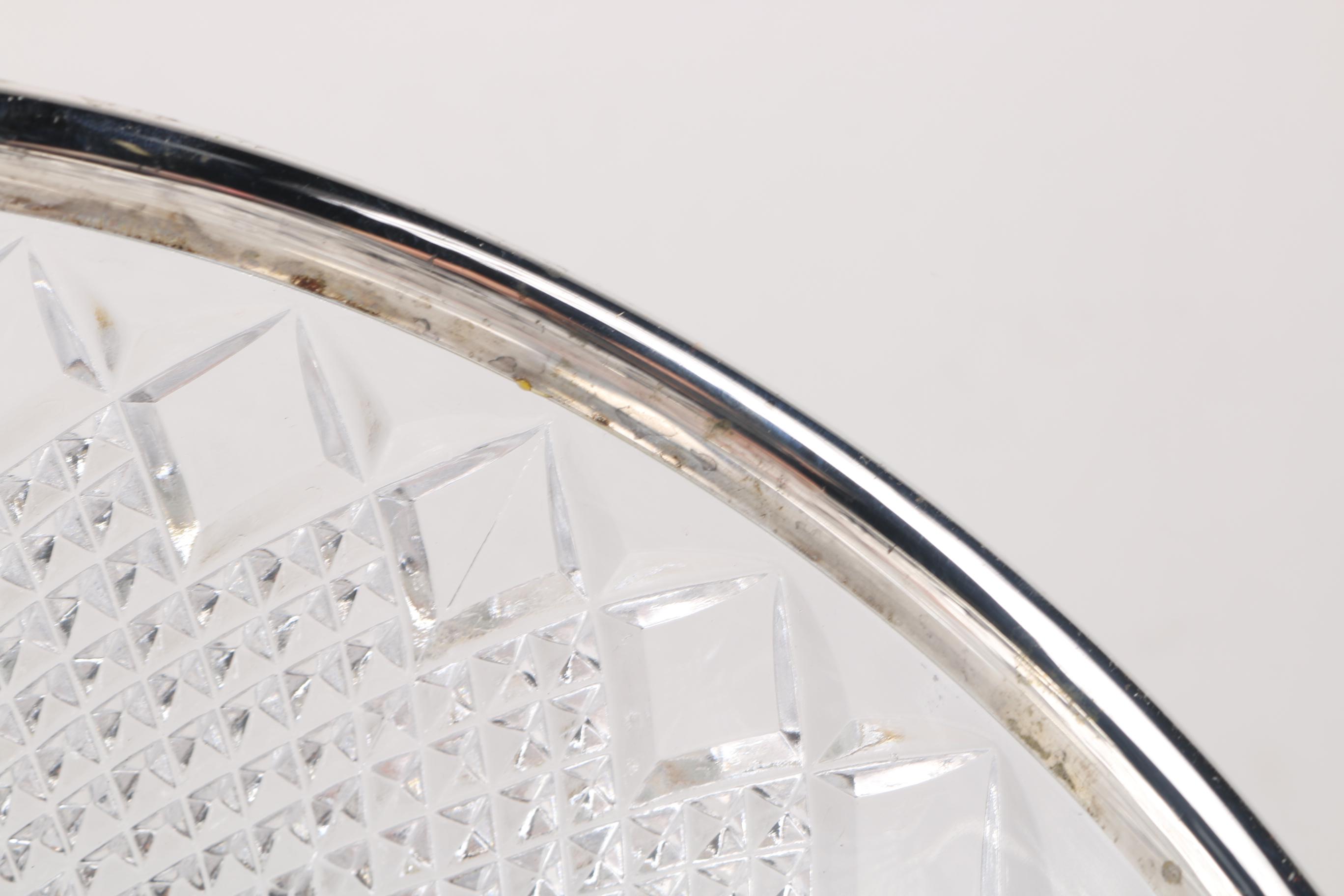 Crystal Bowl with Silver Plate Rim