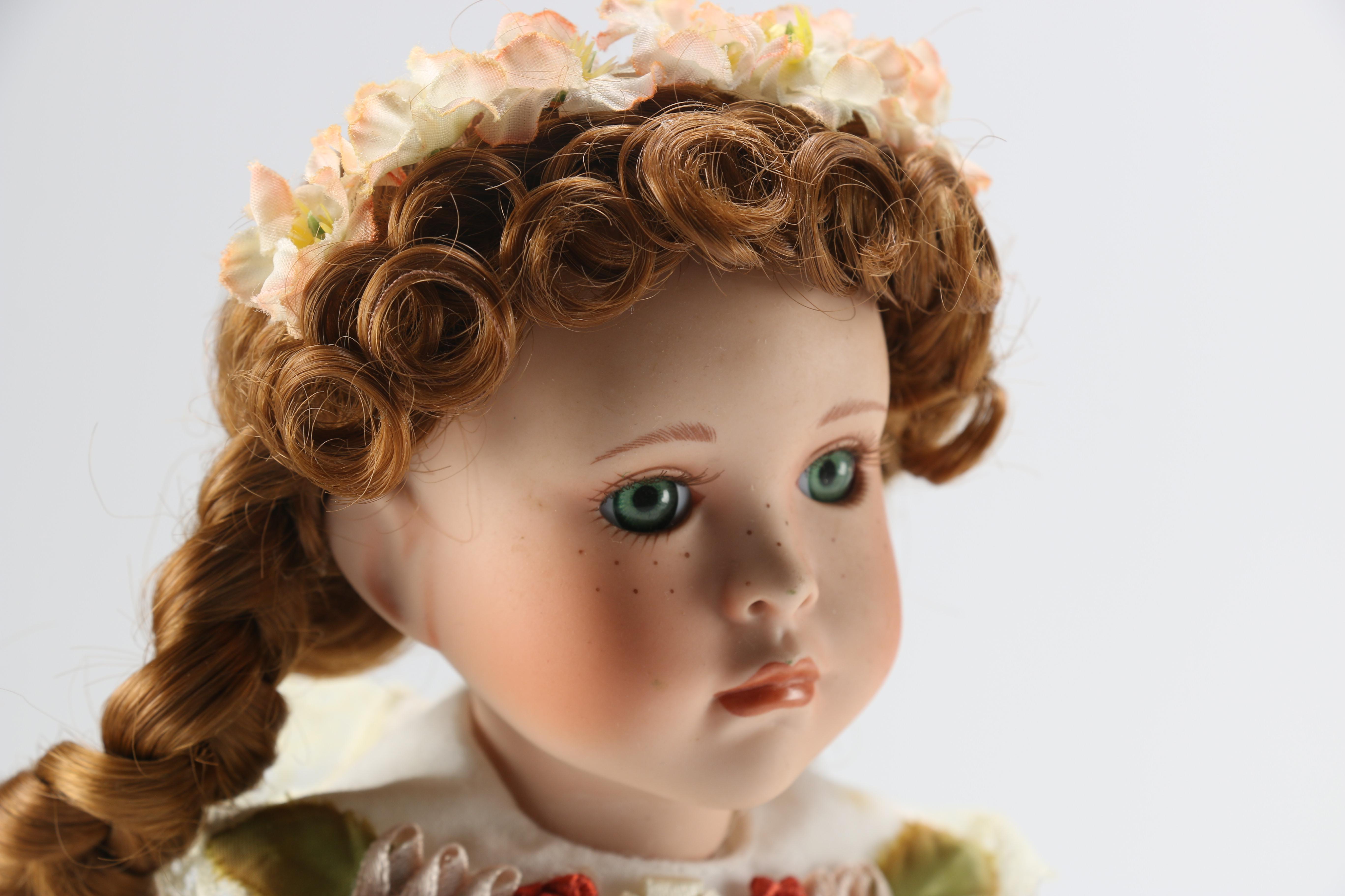 Paradise Gallery Doll Collection Featuring "Elizabeth and her Baby Bear" and "Kelly"