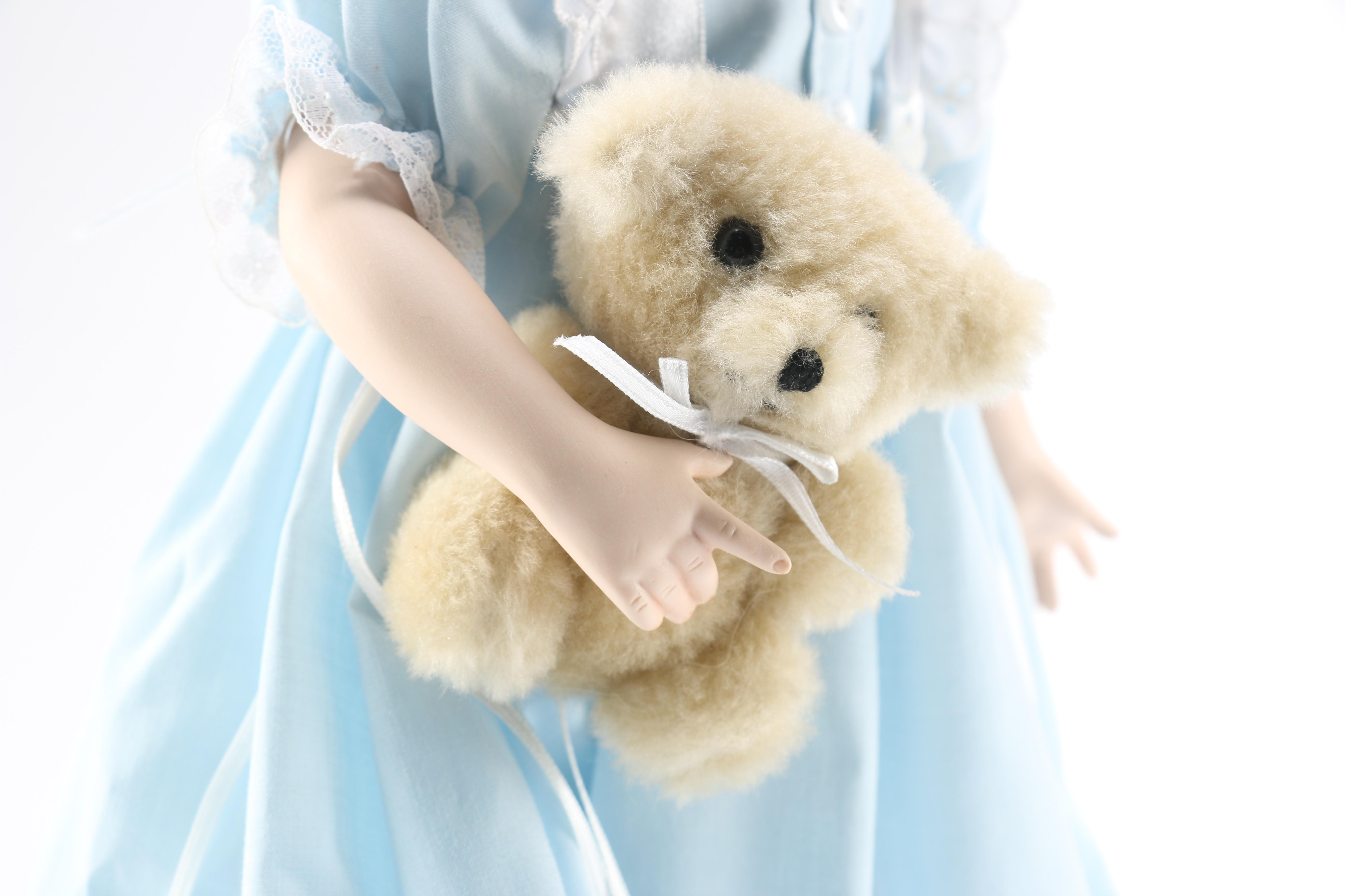 Paradise Gallery Doll Collection Featuring "Elizabeth and her Baby Bear" and "Kelly"