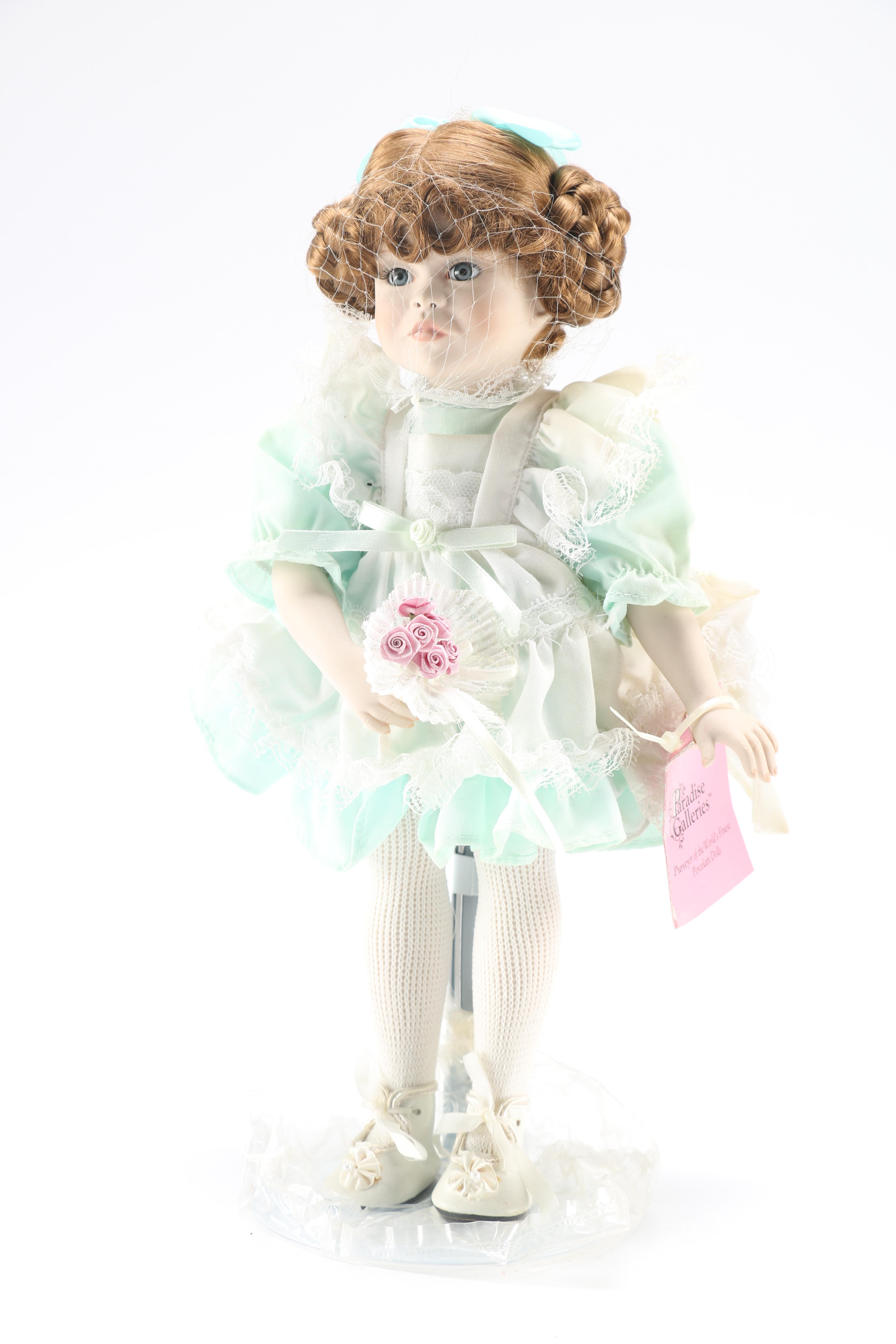 Paradise Gallery Doll Collection Featuring "Elizabeth and her Baby Bear" and "Kelly"