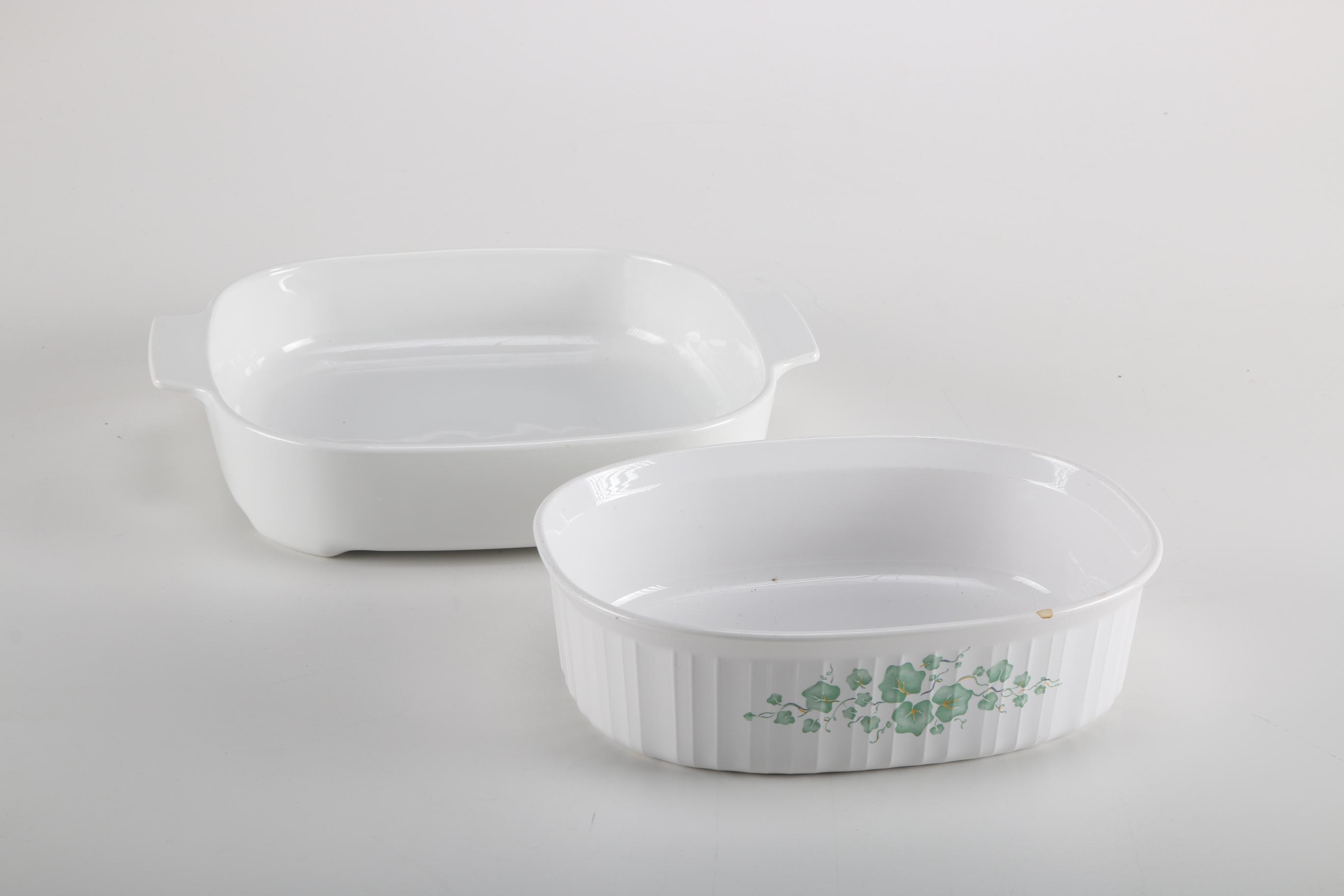 CorningWare Microwave Browning Dish and Ivy Casserole