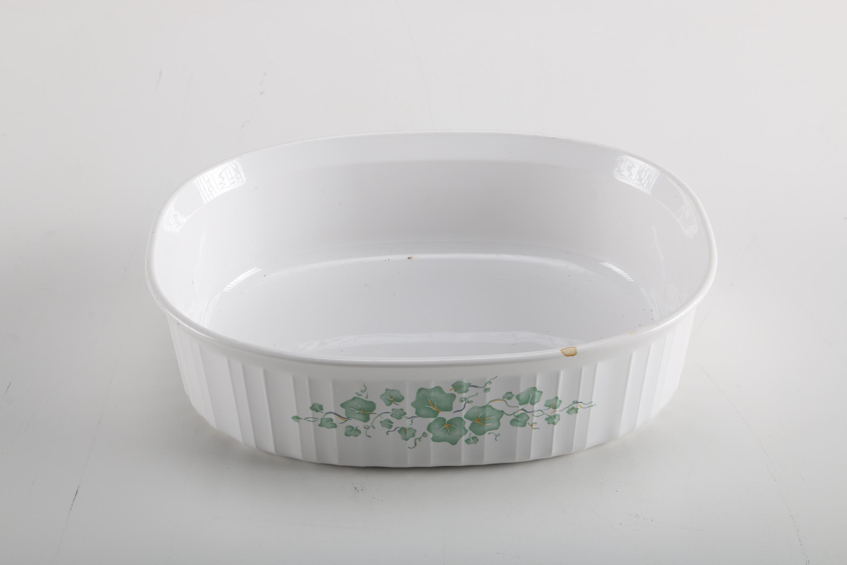 CorningWare Microwave Browning Dish and Ivy Casserole