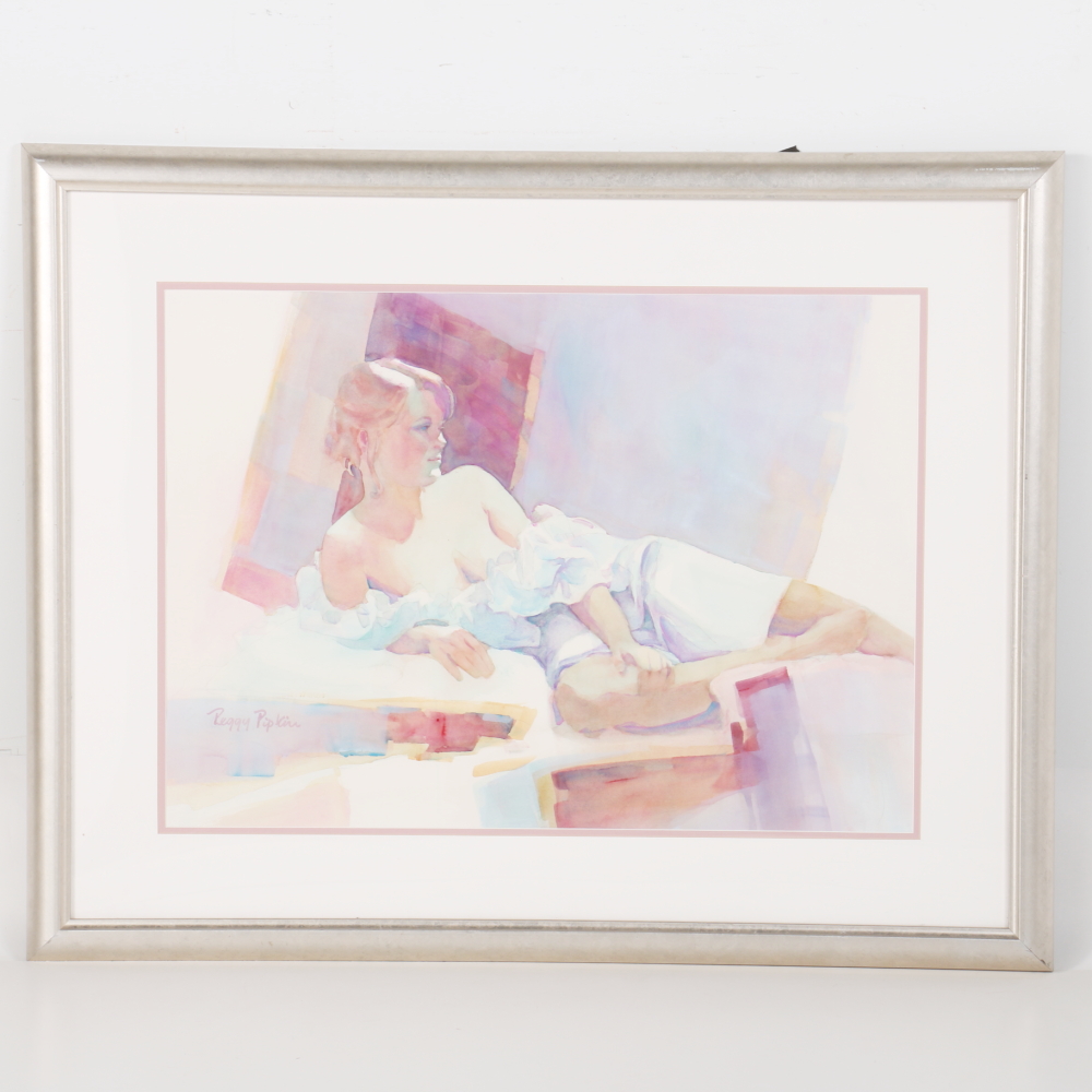 Peggy Pipkin Original Watercolor of a Woman Reclining
