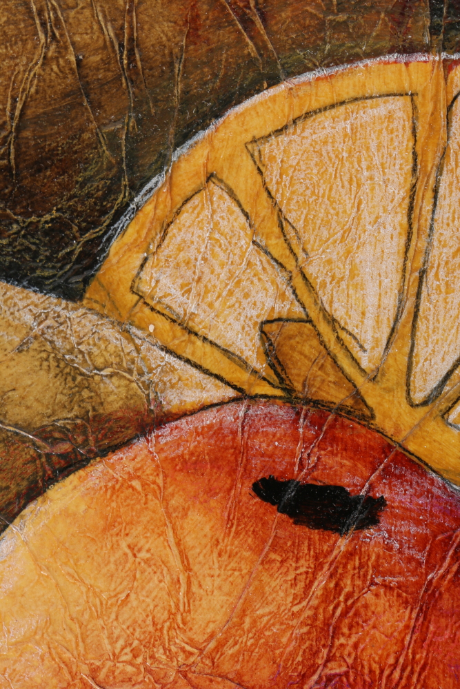 Mary Kreuziger Mixed Media on Paper "La Fruta Amigas III" and "La Fruta Amigas VI"